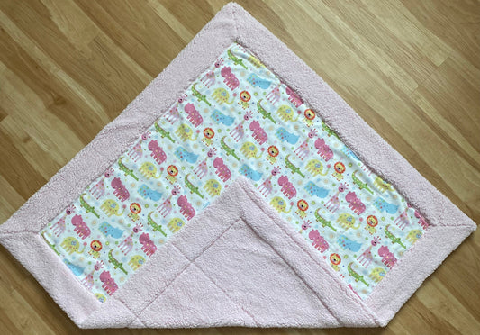 Animal Print Baby Blanket-Sherpa & Flannel