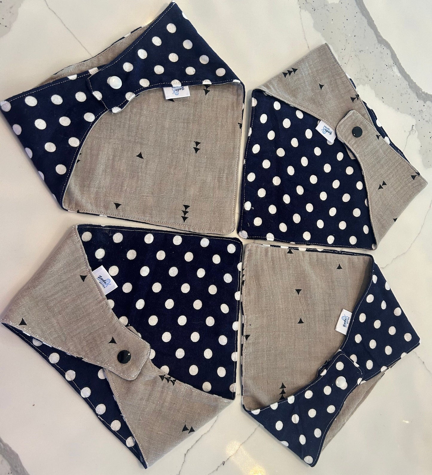 Reversible Bandana Baby Bib: (0-3 Years) - Soft Cotton