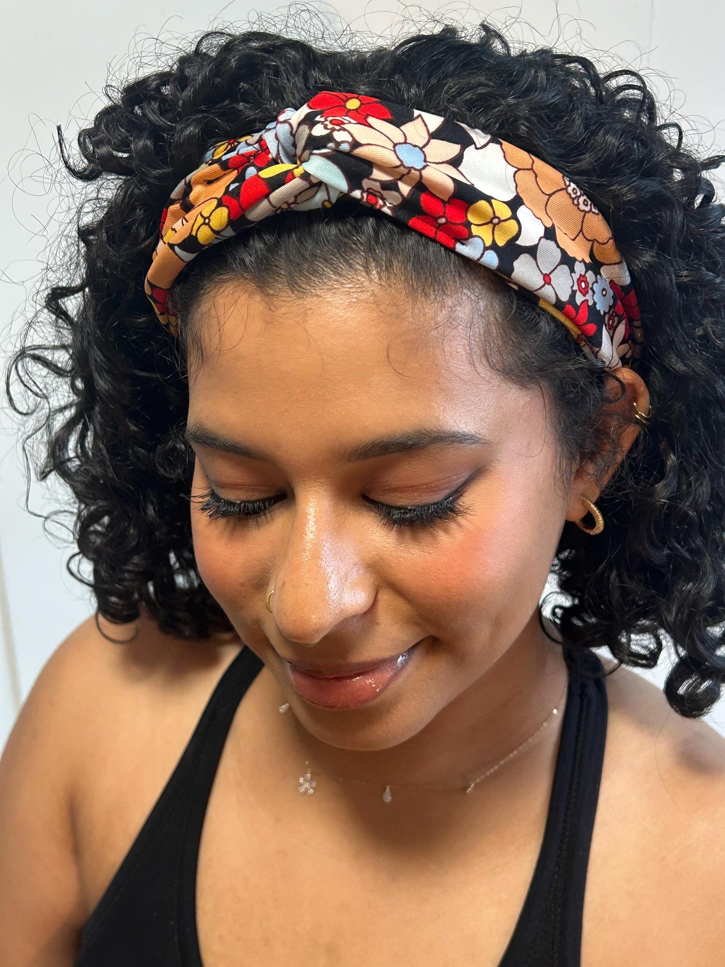 Floral Turban Headband: Knotted Wide Headband for Yoga & Everyday