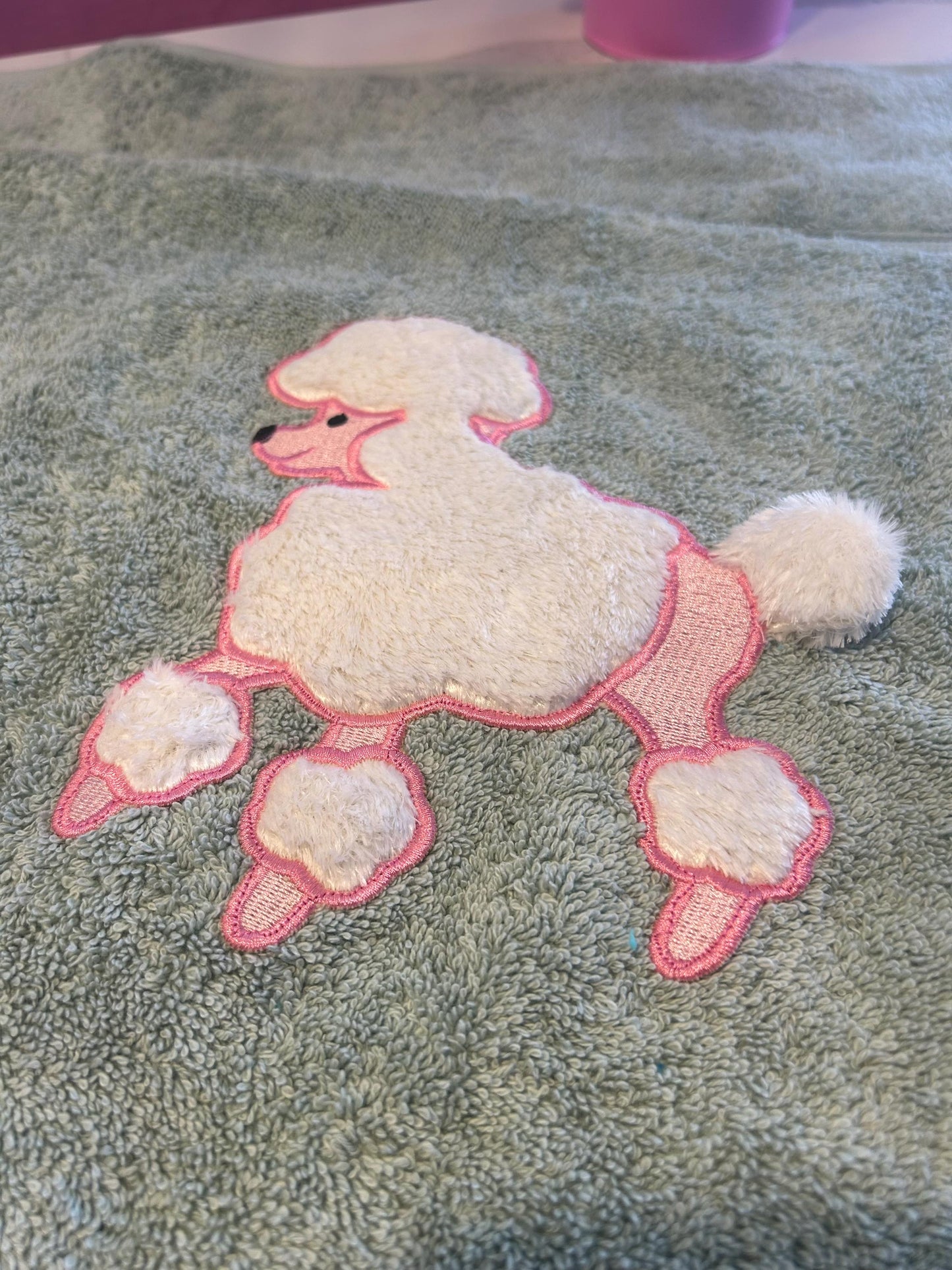 Poodle Baby Bath Towel: Soft Cotton, Quick Dry, Teal (30x56 in)