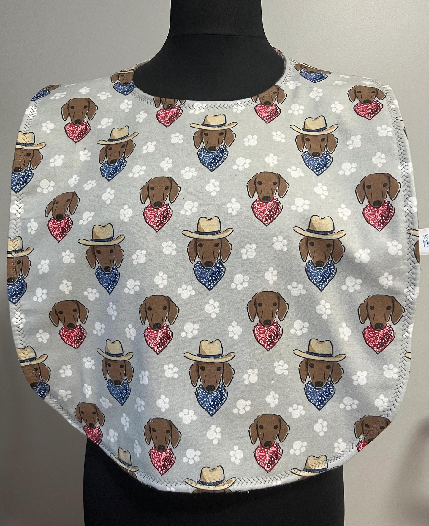 Flannel & Terry Towel Adult Bib: Special Needs Clothing Protector