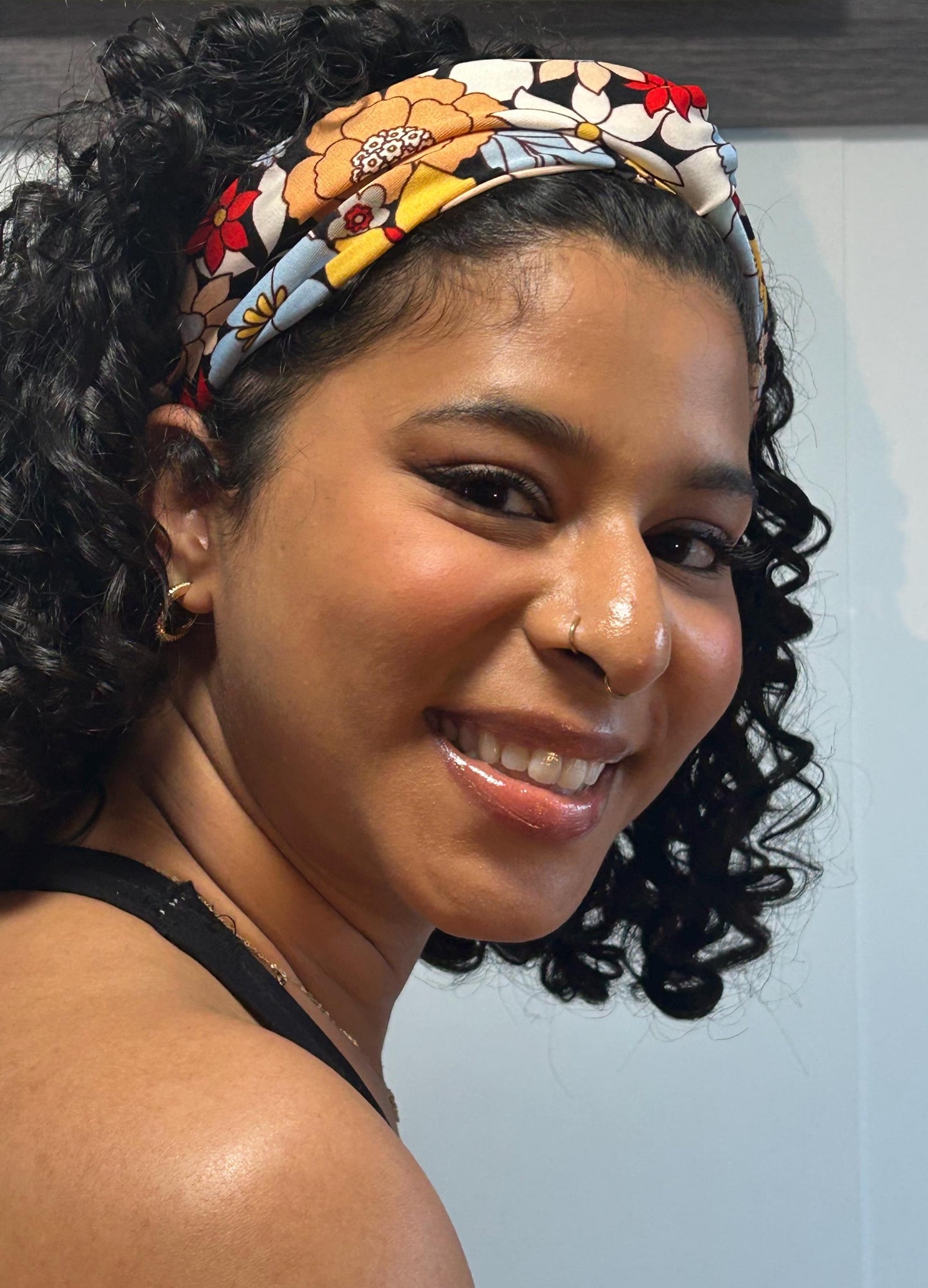 Floral Turban Headband: Knotted Wide Headband for Yoga & Everyday