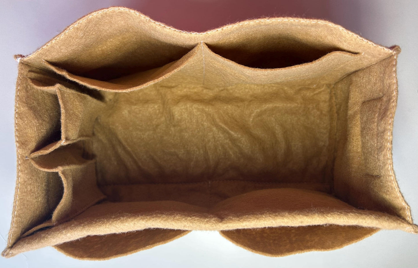 Felt Handbag Organizer Insert: Two-Pocket Tote Liner, Easy Transfer