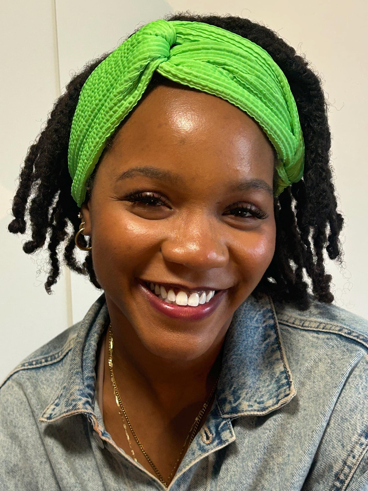 Knotted Turban Headband: Wide Twist, Pretty Polly Green, Active Wear