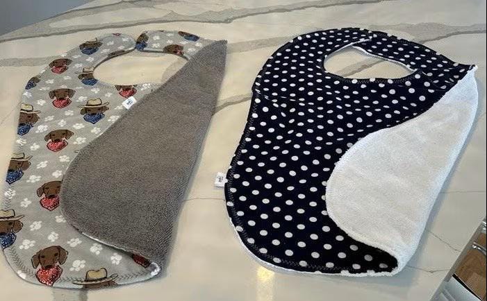 Flannel & Terry Towel Adult Bib: Special Needs Clothing Protector