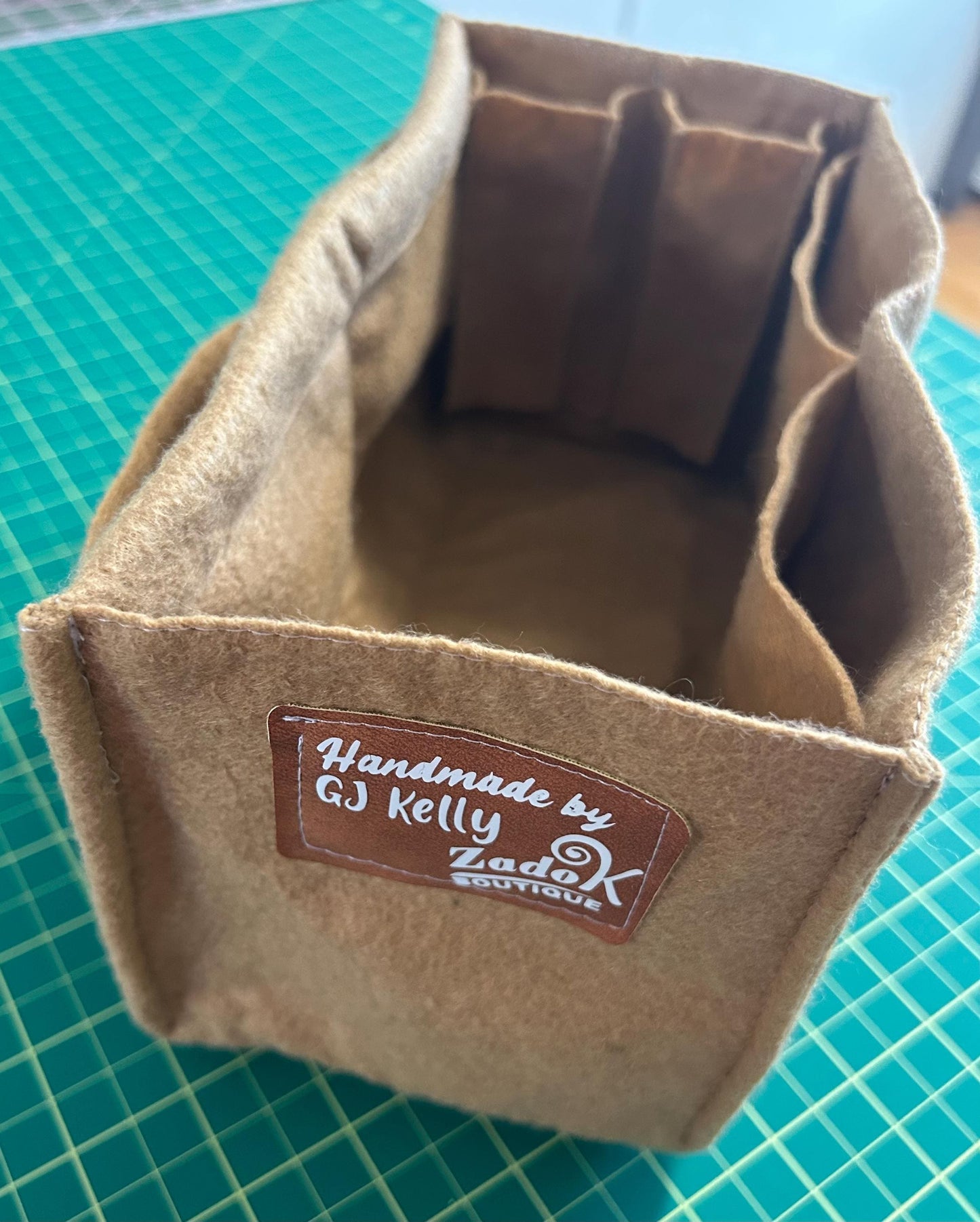 Felt Handbag Organizer Insert: Two-Pocket Tote Liner, Easy Transfer