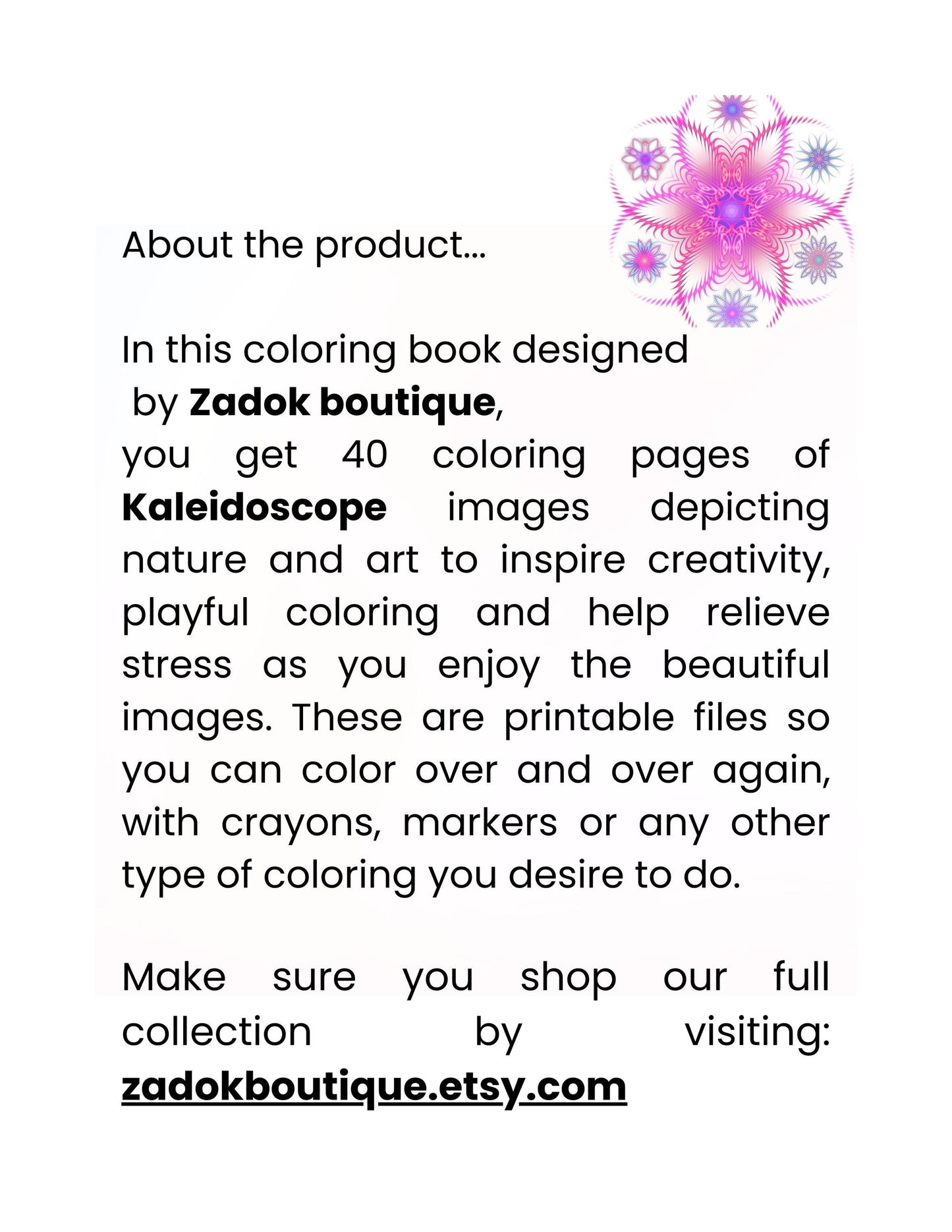 Kaleidoscope Coloring Pages for Adults: 40 Printable Designs (PDF Download)