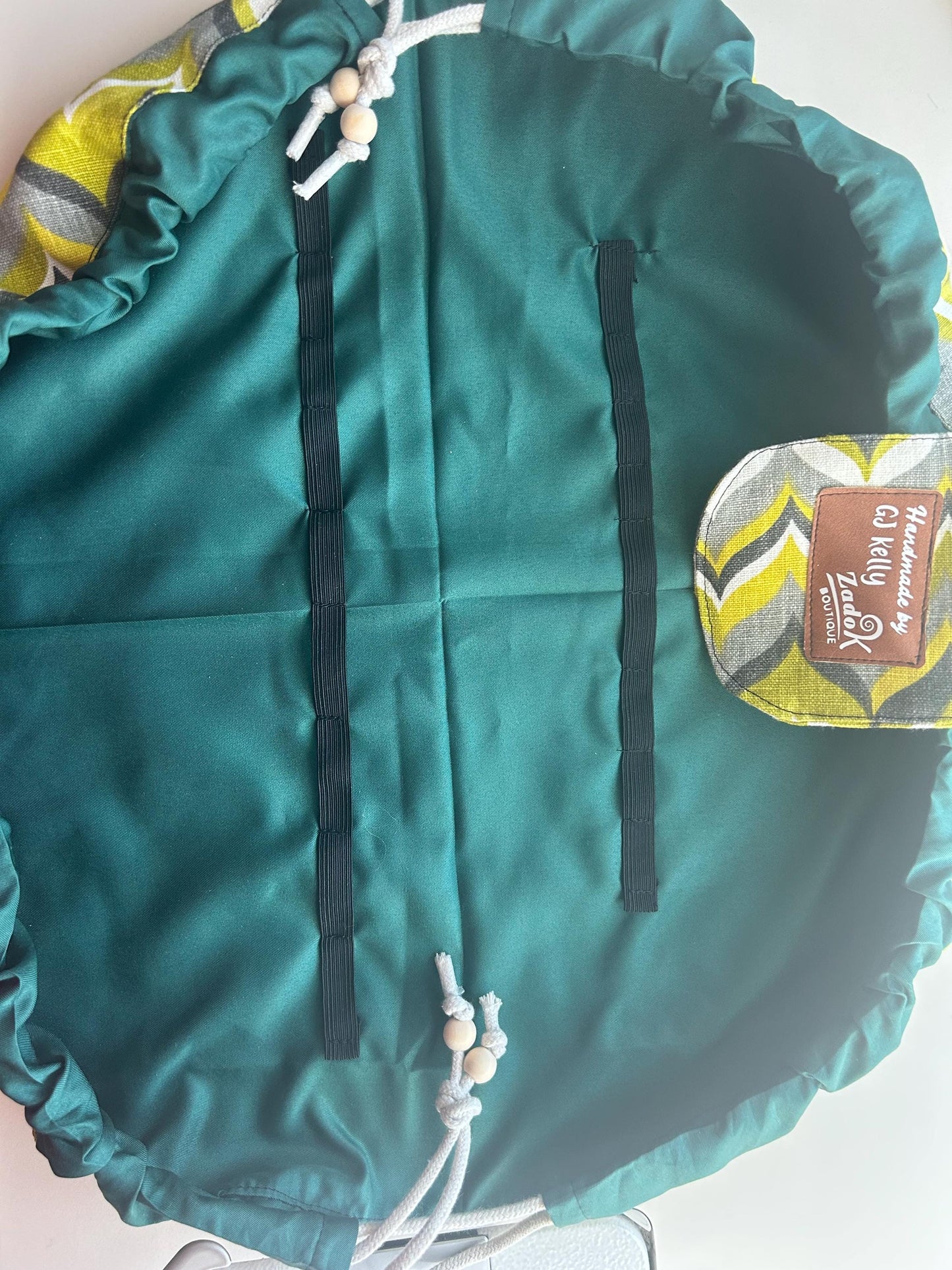 Handmade Drawstring Makeup Bag: Open-Flat Cosmetic Organizer, Jonathan Adler Design