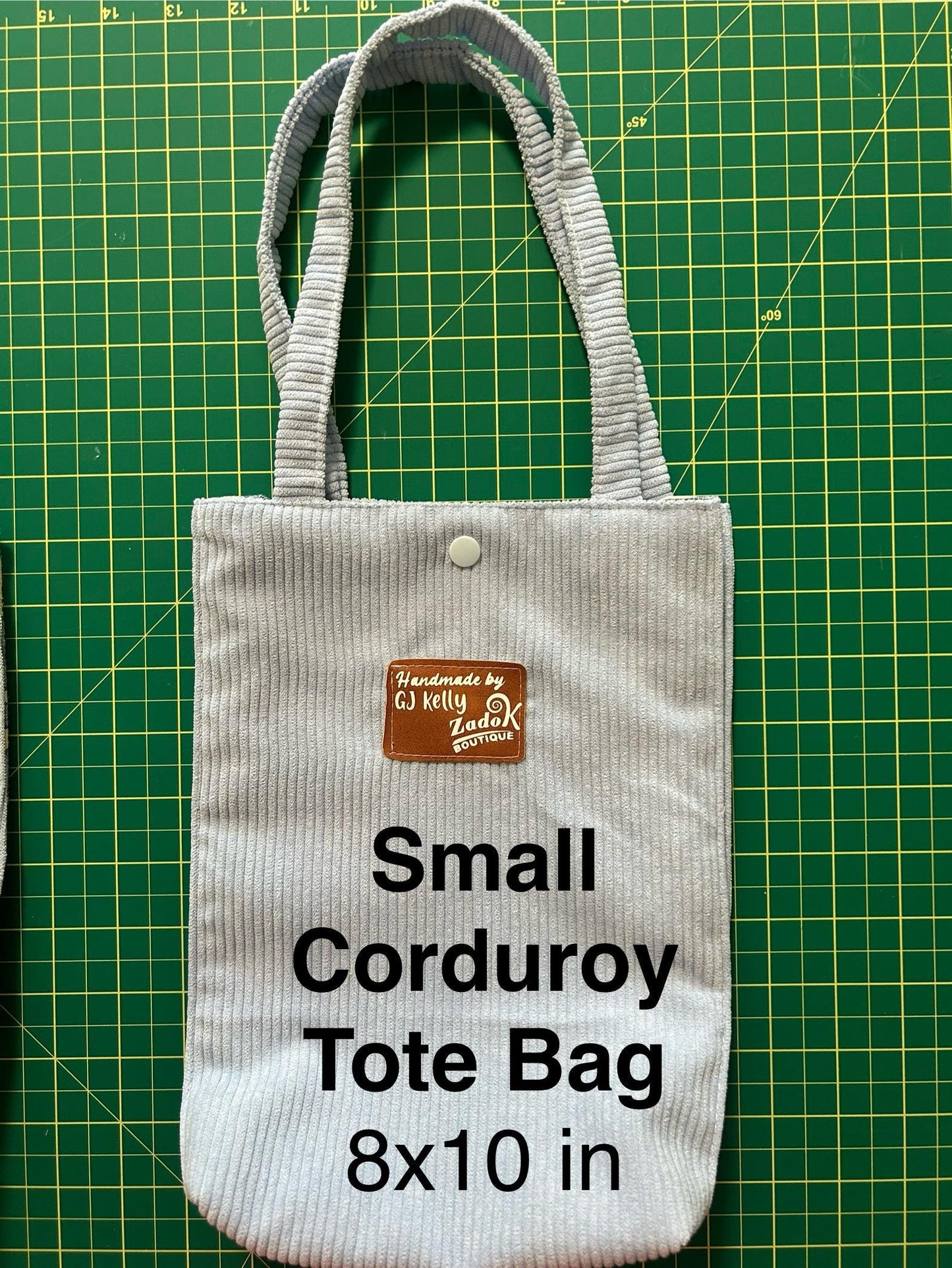 Corduroy Tote Bag: Small Everyday Shoulder Bag - Handmade in Canada