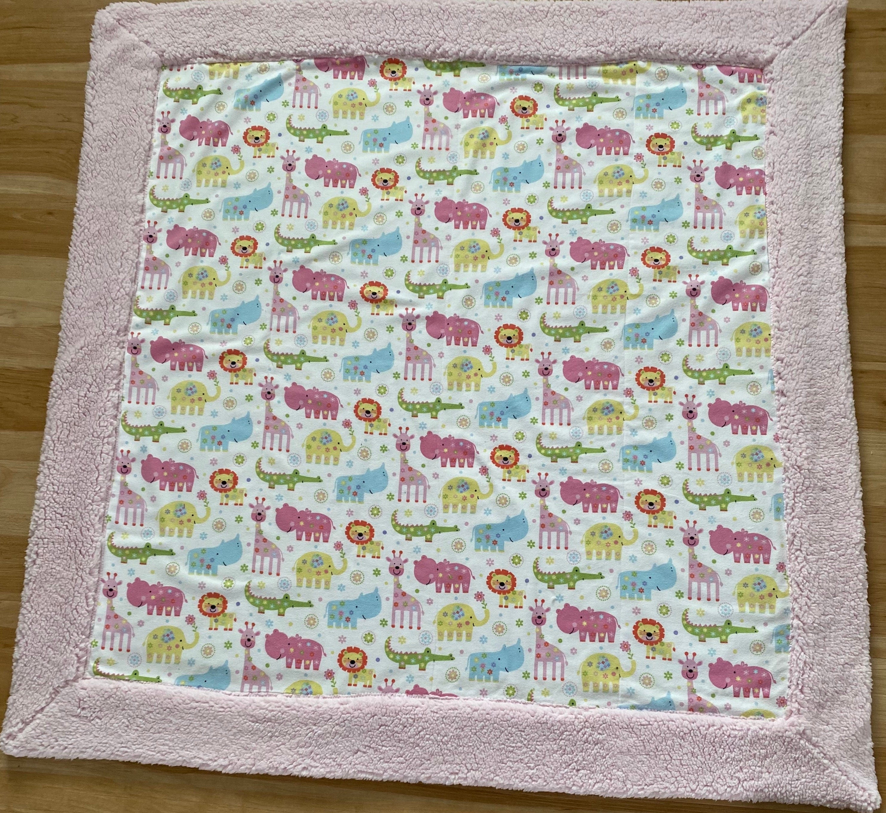 Animal Print Baby Blanket: Soft Sherpa & Flannel, Self-Binding