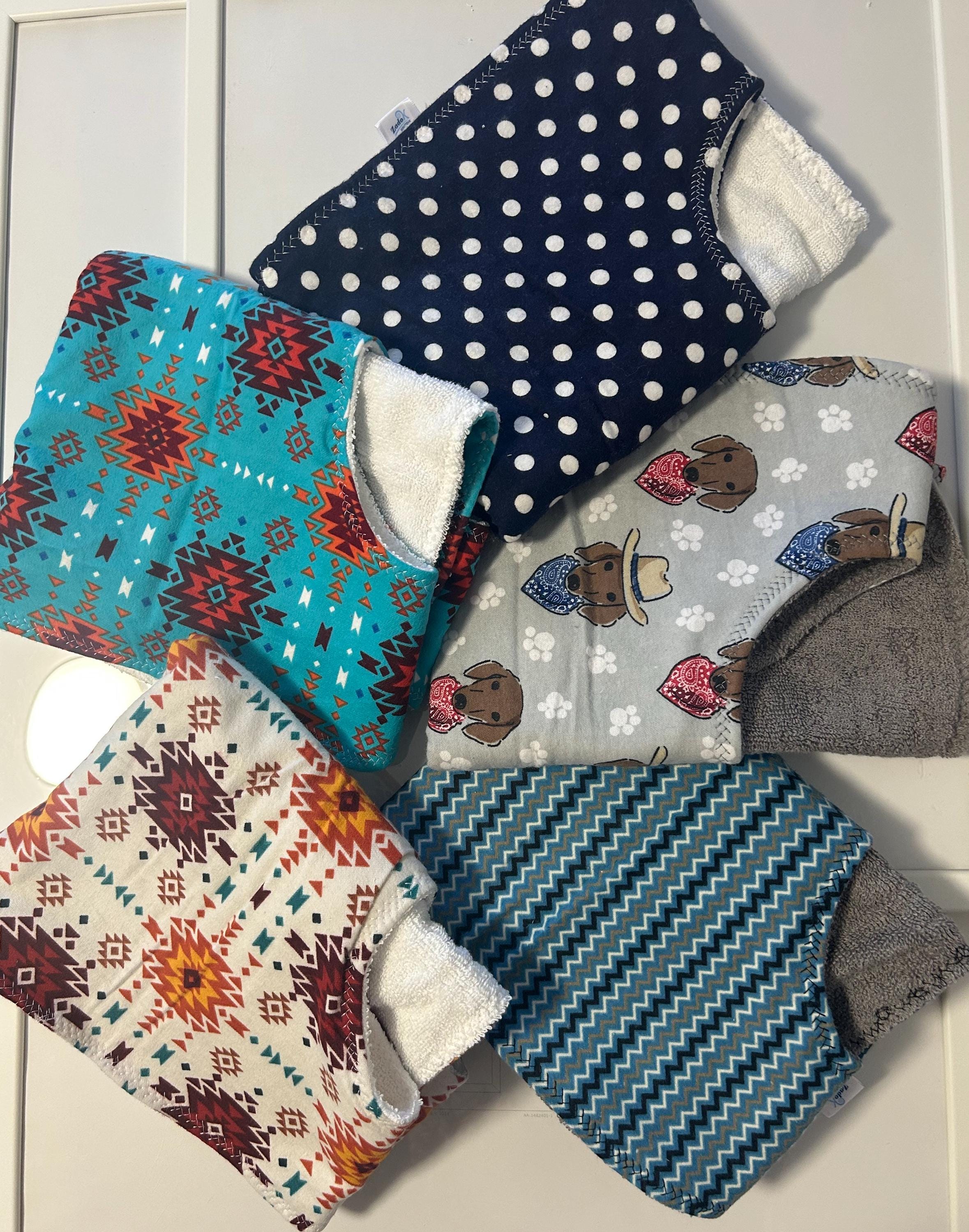 Adult Bib: Flannel & Terry Towel - Clothing Protector | Bib Protective Aprons