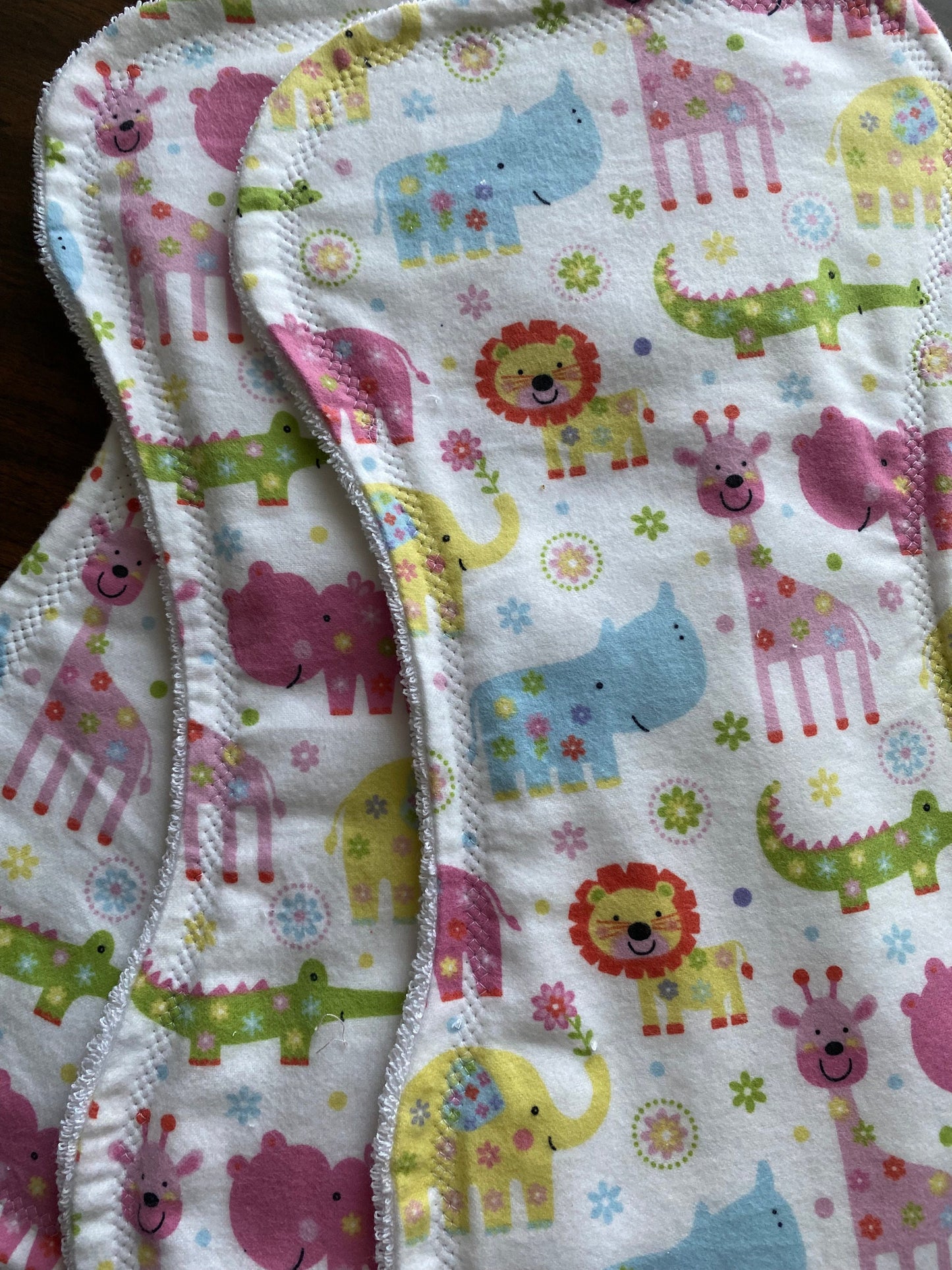 Contoured Baby Burp Cloths: Soft Cotton Flannel, Absorbent Terry Towel