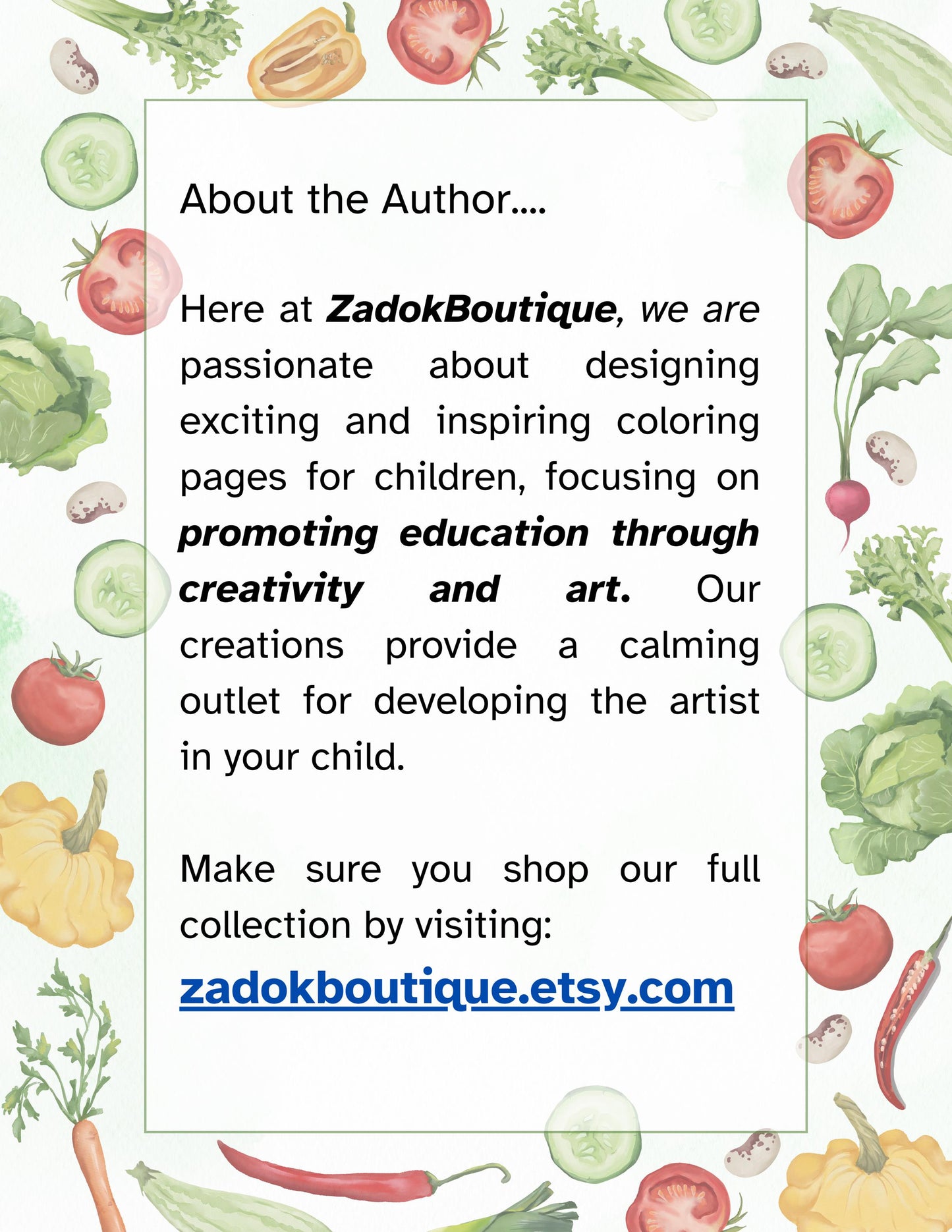 Vegetable Alphabet Coloring Pages for Kids: Homeschool Education (PDF Download)