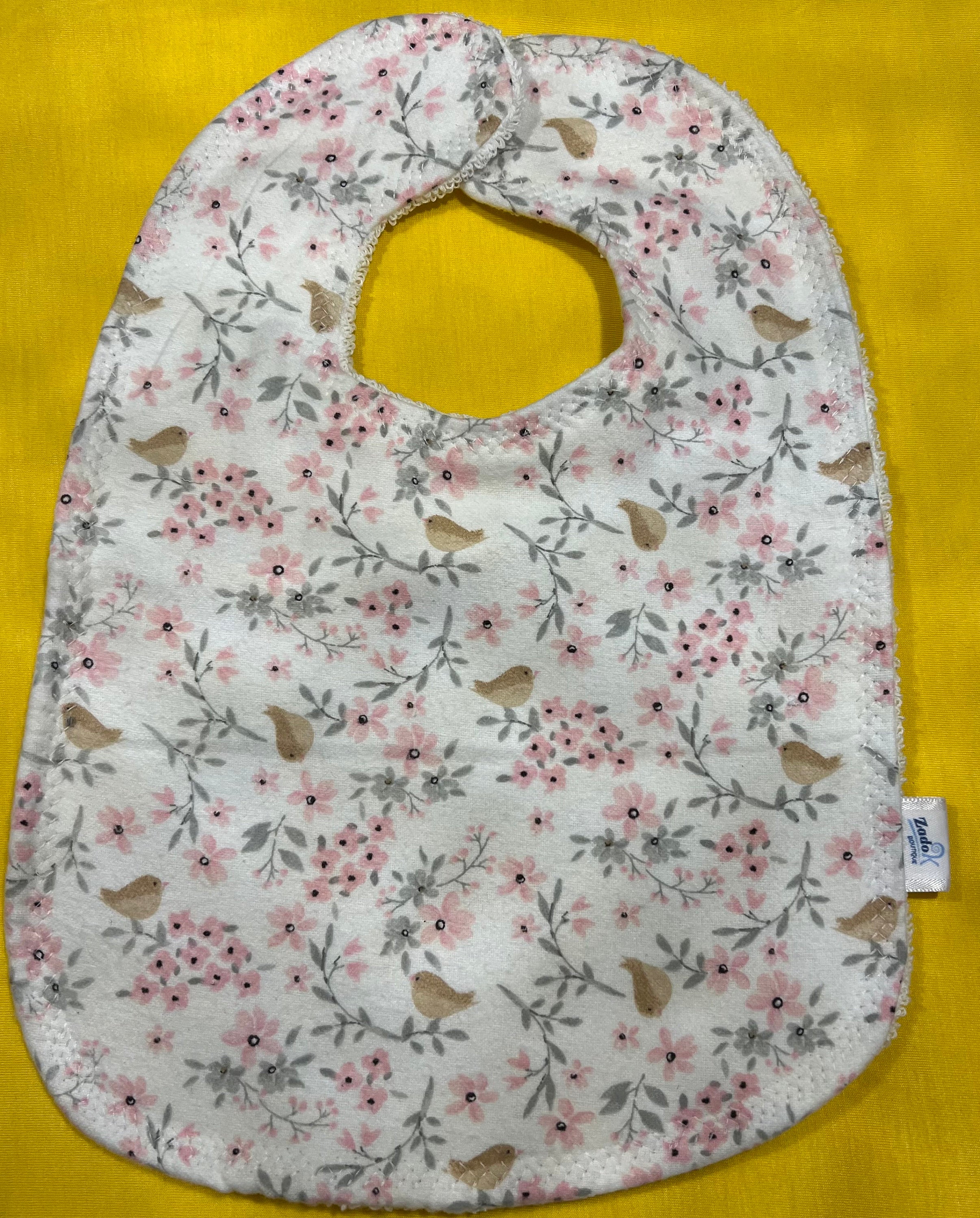 Baby Bib (0-3 Years) - Cotton Flannel (12.5x8.5 inch) - Handmade in Canada