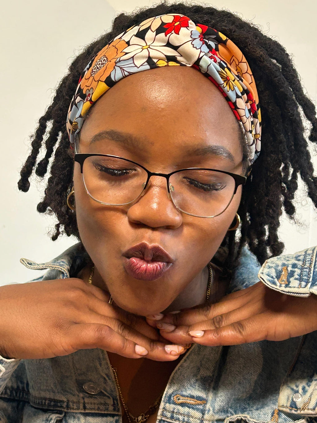 Knotted Turban Headband: Floral Multicolored - Wide Headband for Yoga & Everyday