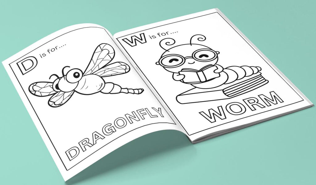 Insects Coloring Pages A-Z: Kids Alphabet Activity (PDF Download)