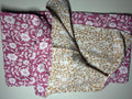 Organic Cotton Baby Blanket: Mustard Yellow & Pink Floral, Handmade in Canada