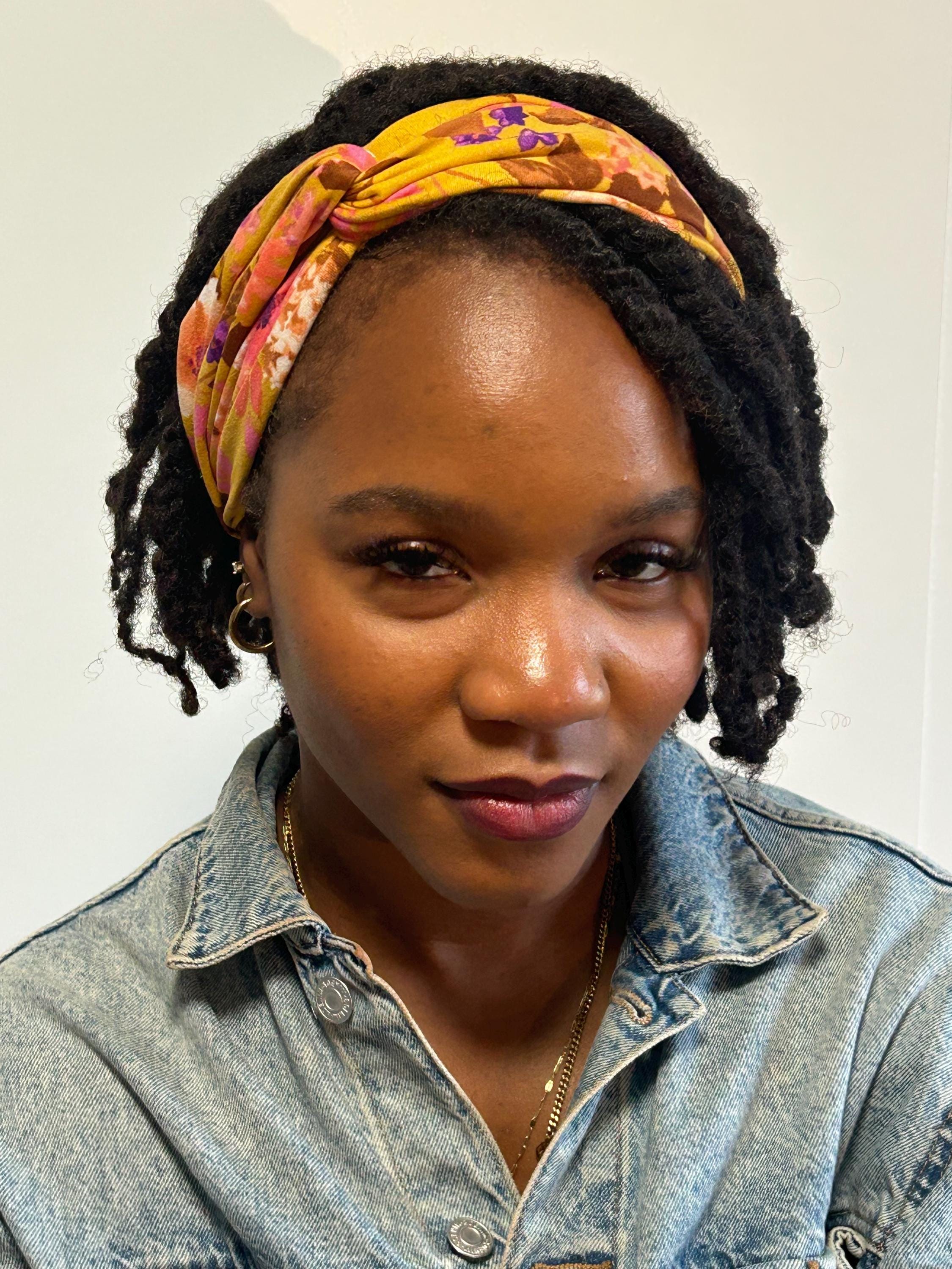 Knotted Turban Headband: Autumn Colors - Double Twist, Wide Headband - Active Wear