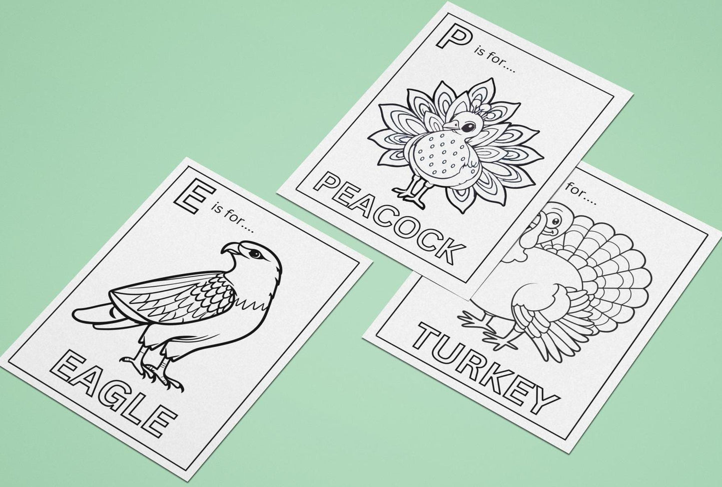 Birds A-Z Coloring Pages for Children: Homeschool Education (PDF Download)