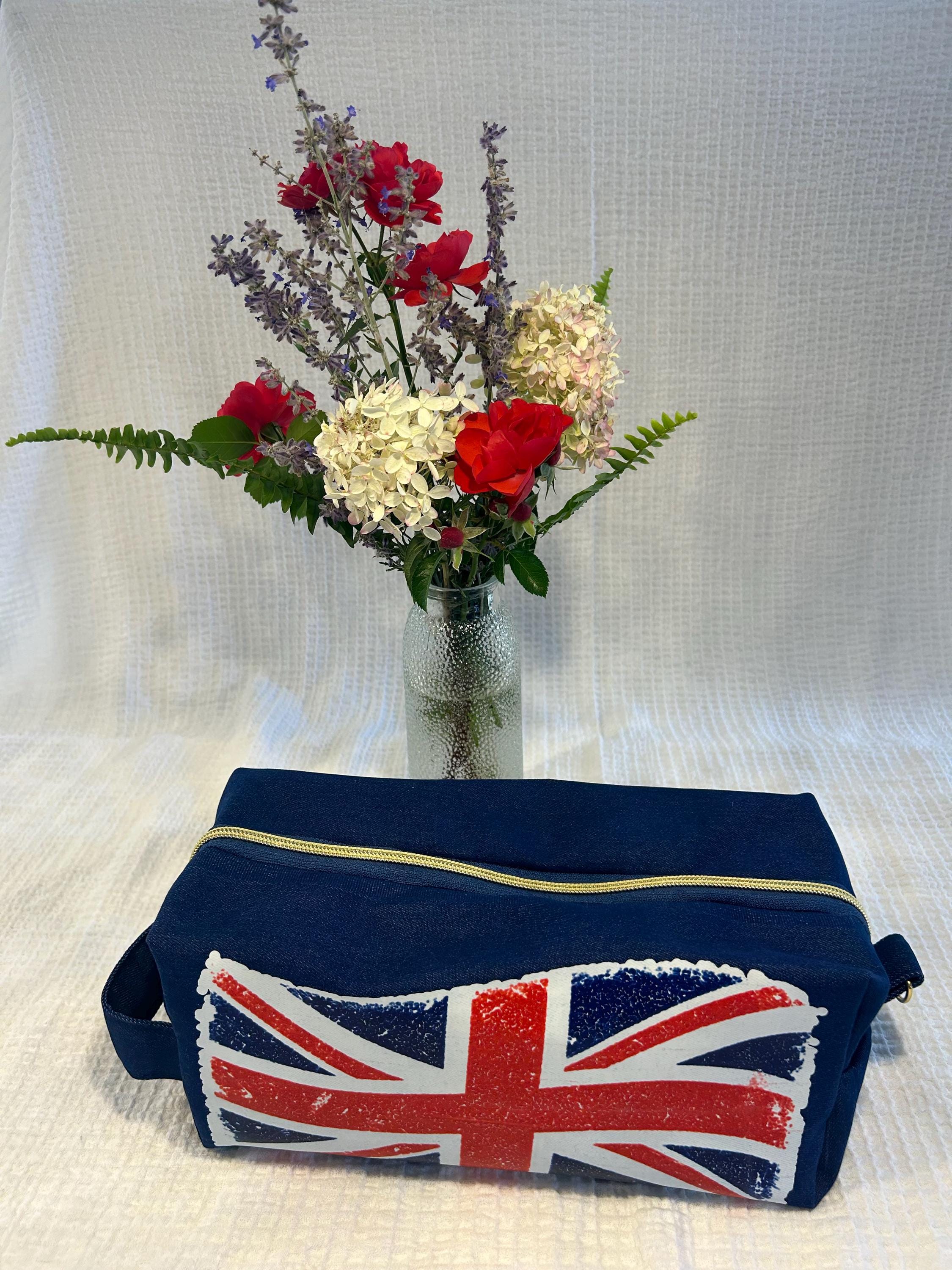 Blue Denim Boxy Toiletry Bag - Distressed Union Jack