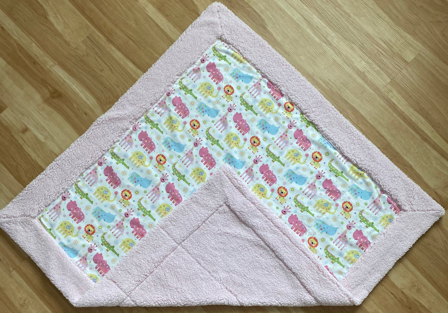 Animal Print Baby Blanket: Soft Sherpa & Flannel, Self-Binding