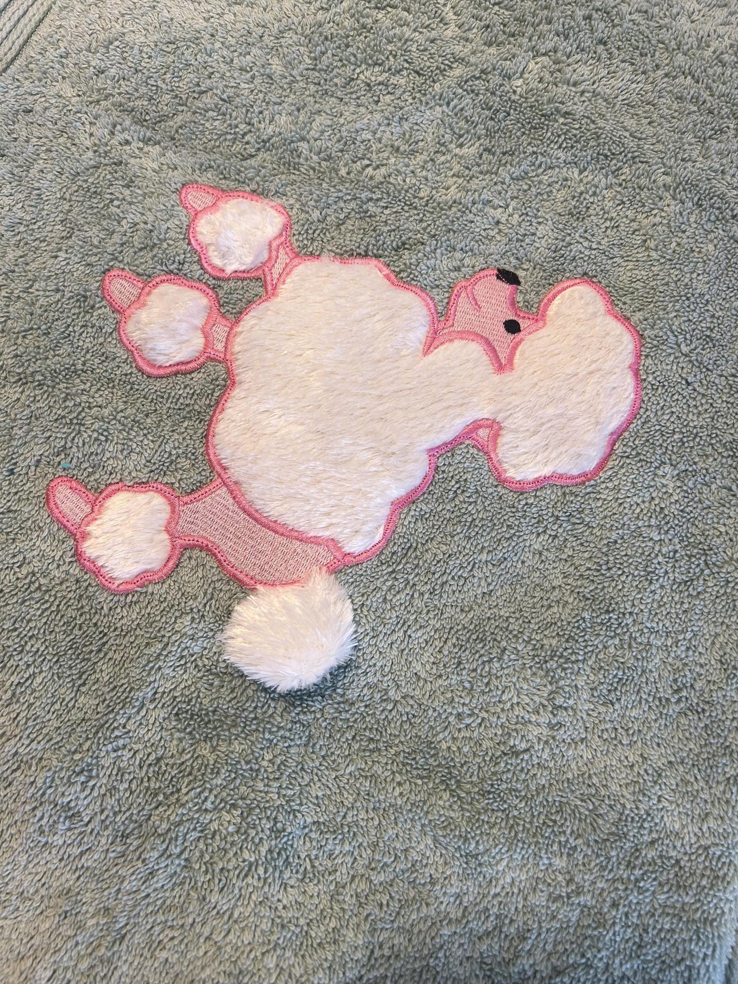 Poodle Baby Bath Towel: Soft Cotton, Quick Dry, Teal (30x56 in)
