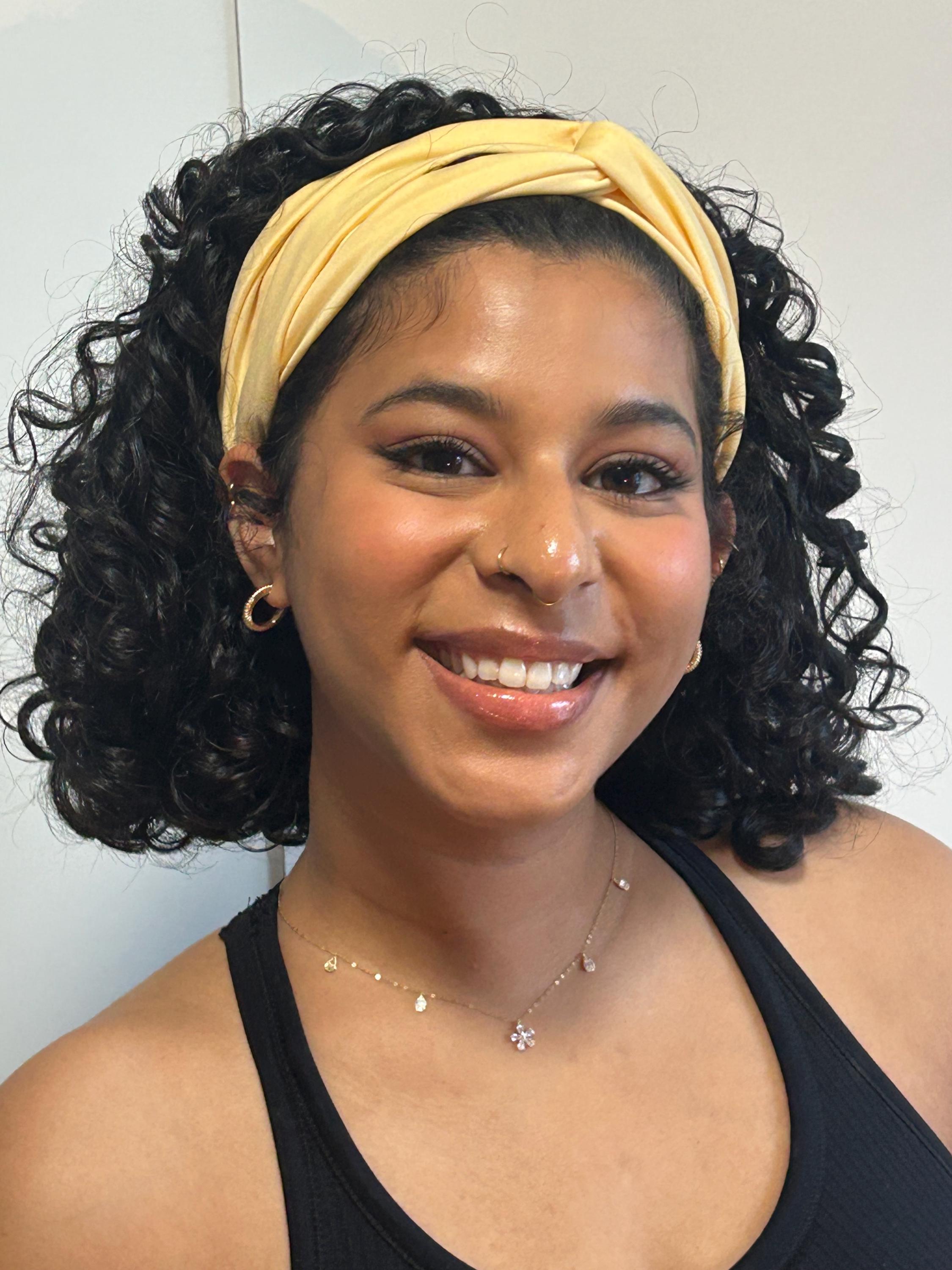 Knotted Turban Headband: Lemon Yellow  - Double Twist Wide Headband, Active Wear