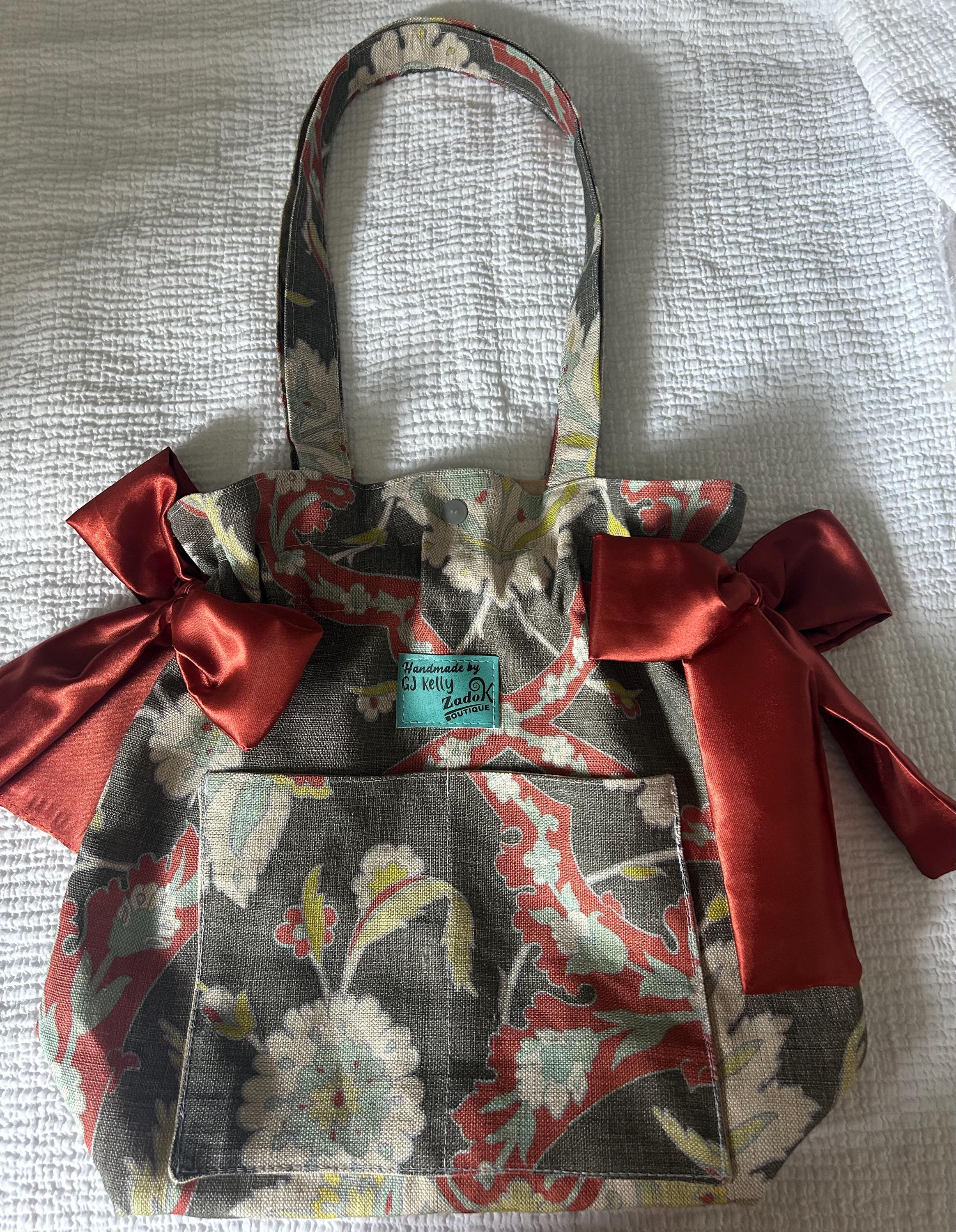 Drawstring Tote with Bows