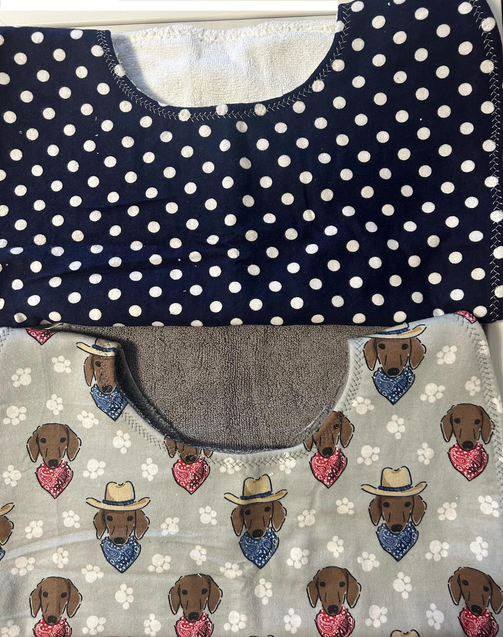 Adult Bib: Flannel & Terry Towel - Clothing Protector | Bib Protective Aprons