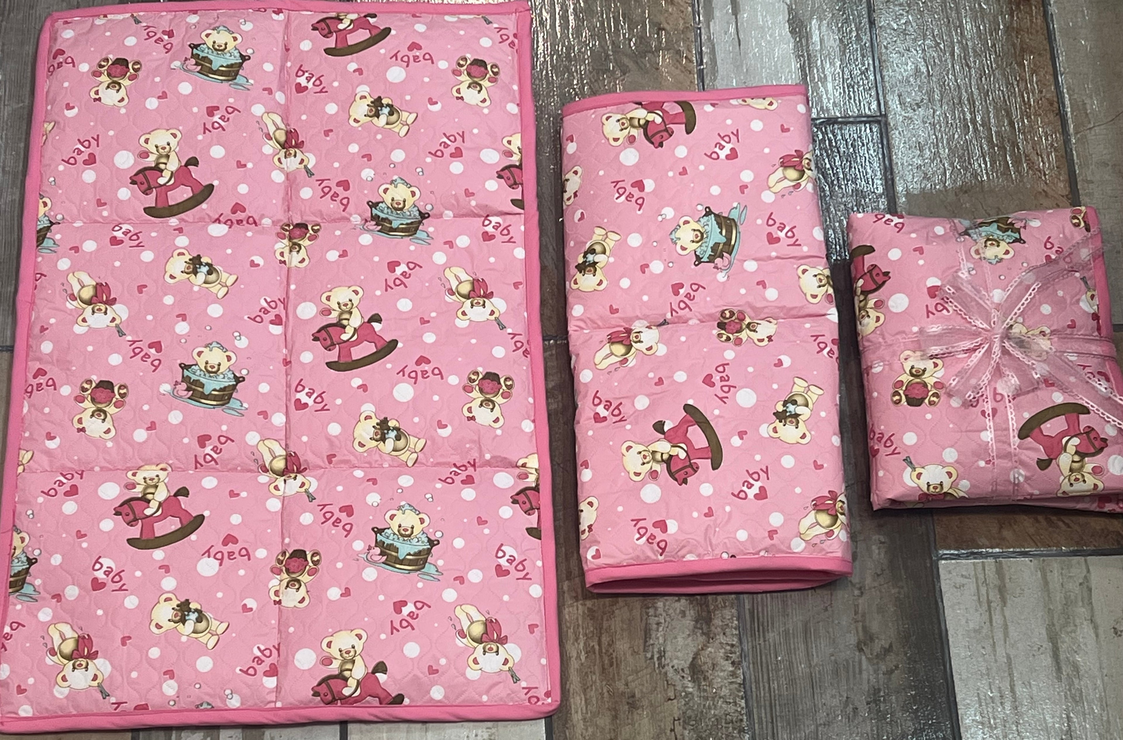 Baby Changing Mat-PINK Teddybear