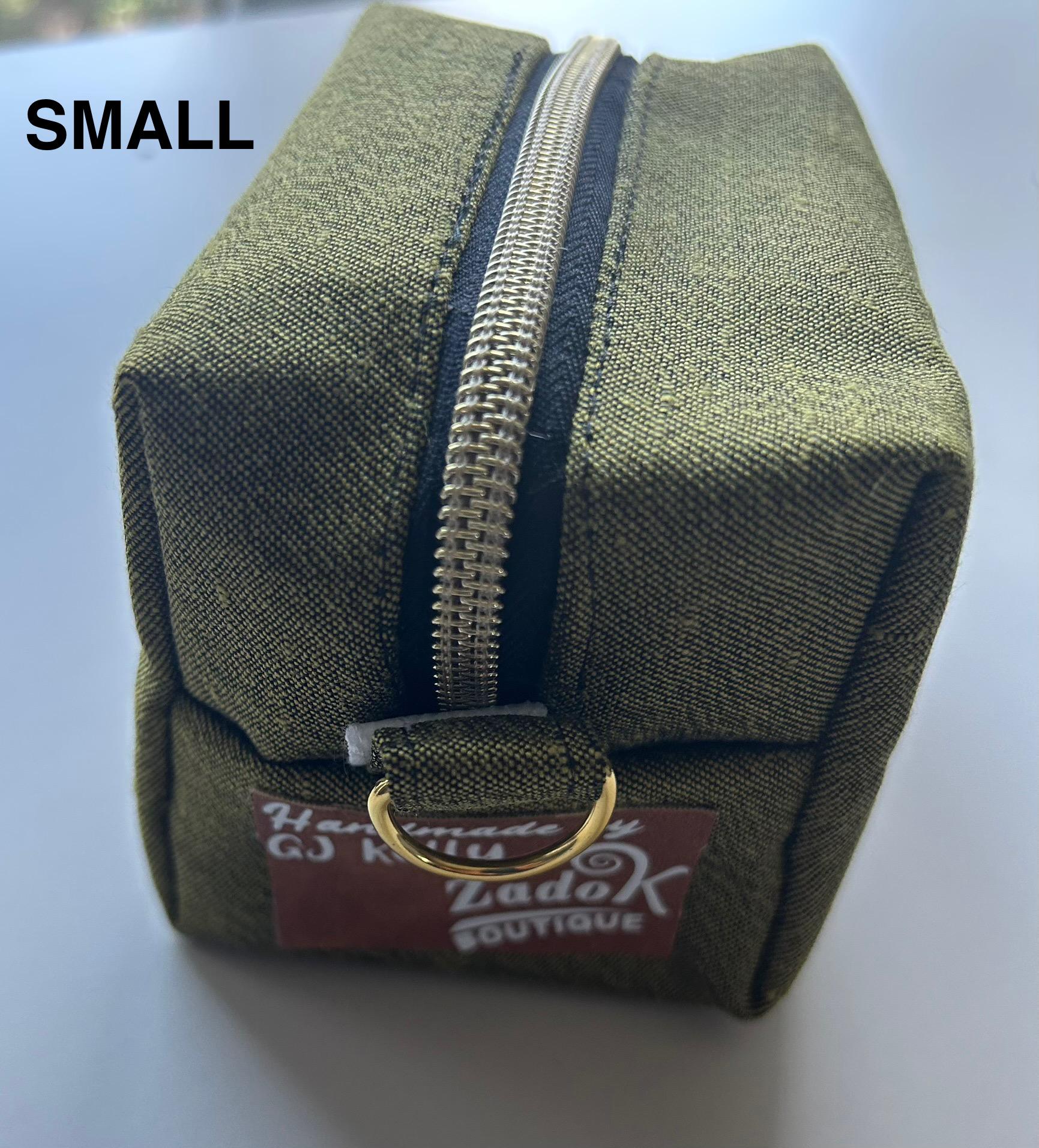 Quilted Raw Silk Makeup Bags: Mint Green & Gold - Set of 3 or individual