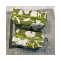 Boxy Makeup Bag Set: Floral Leaf Green