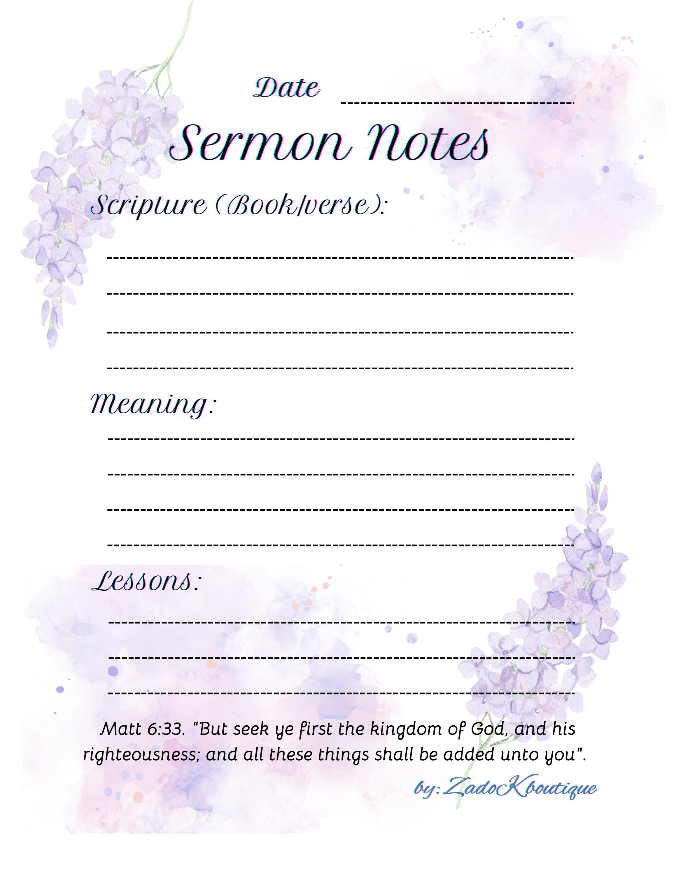 Floral Prayer Journal: Gratitude & Bible Study Notes (Digital Download)