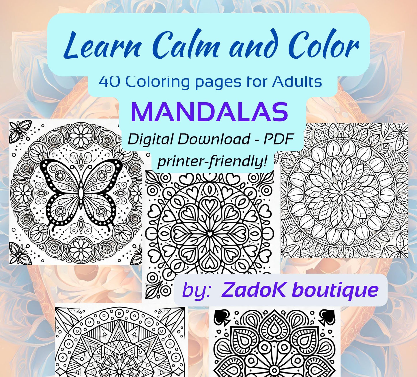 Mandala Coloring Pages for Adults: 40 Printable Designs (PDF Download)
