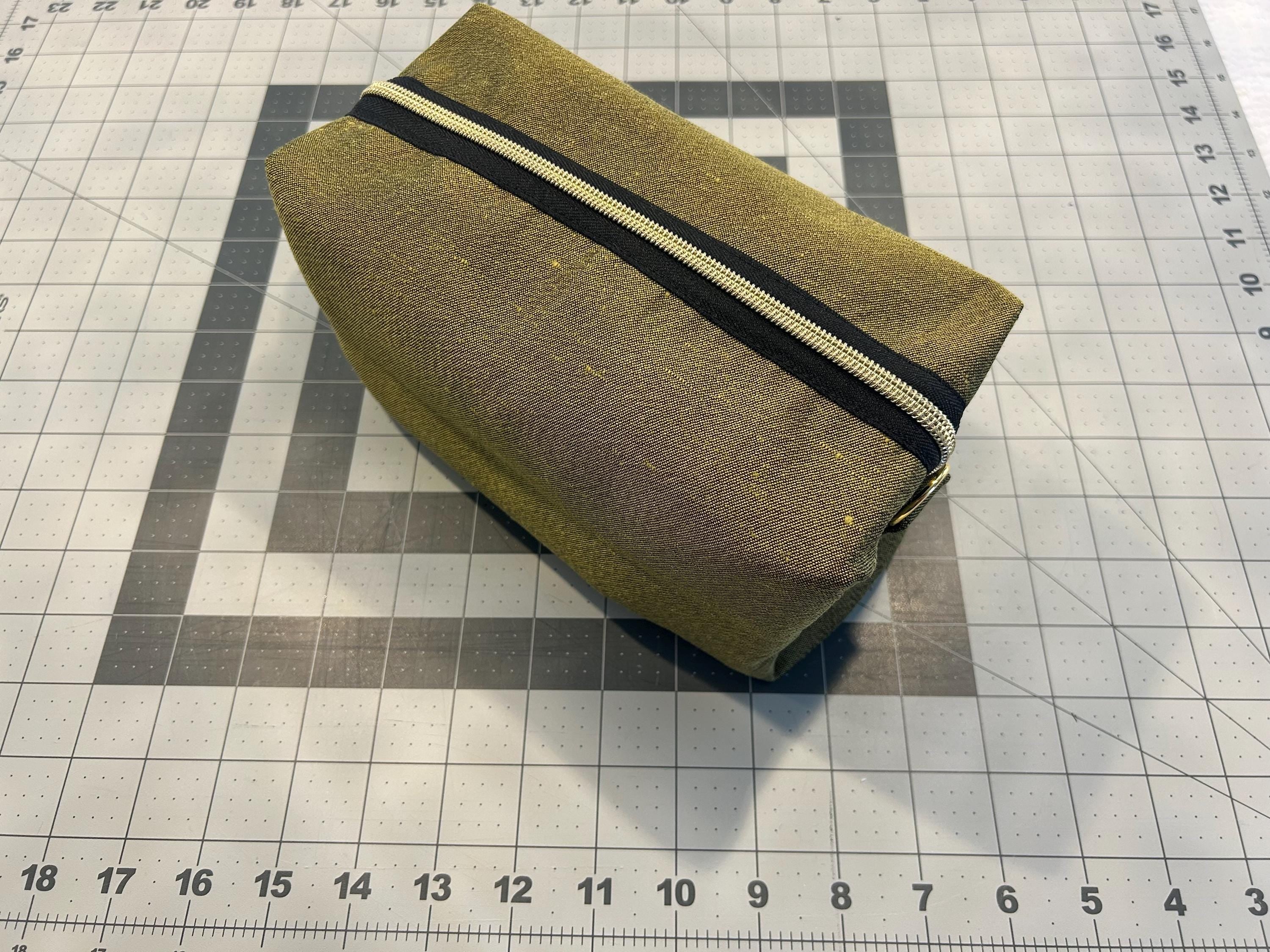 Quilted Raw Silk Makeup Bags: Mint Green & Gold - Set of 3 or individual