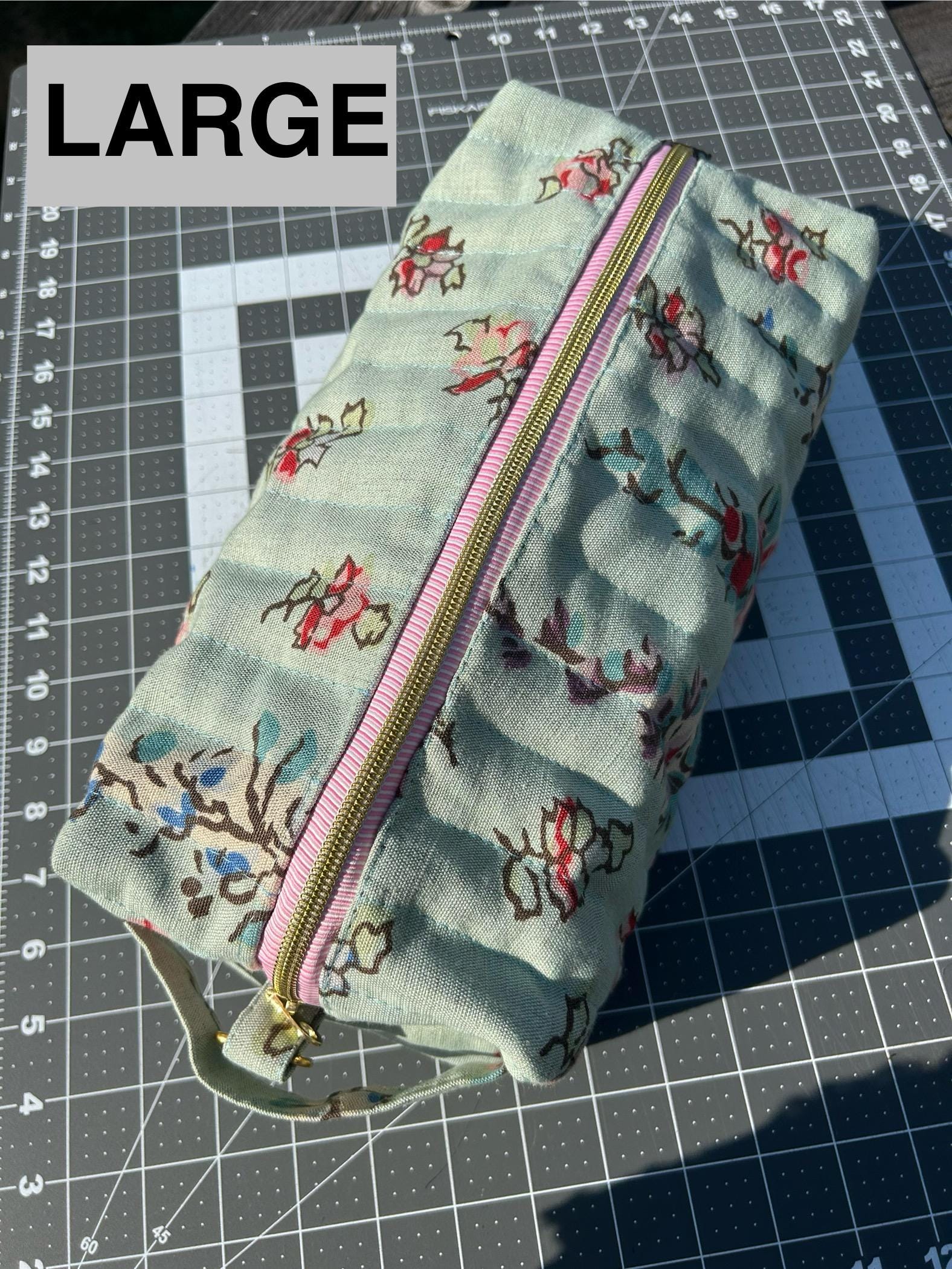 Anna French Hollyhock Quilted Makeup Bag Set: Floral Toiletry Pouches