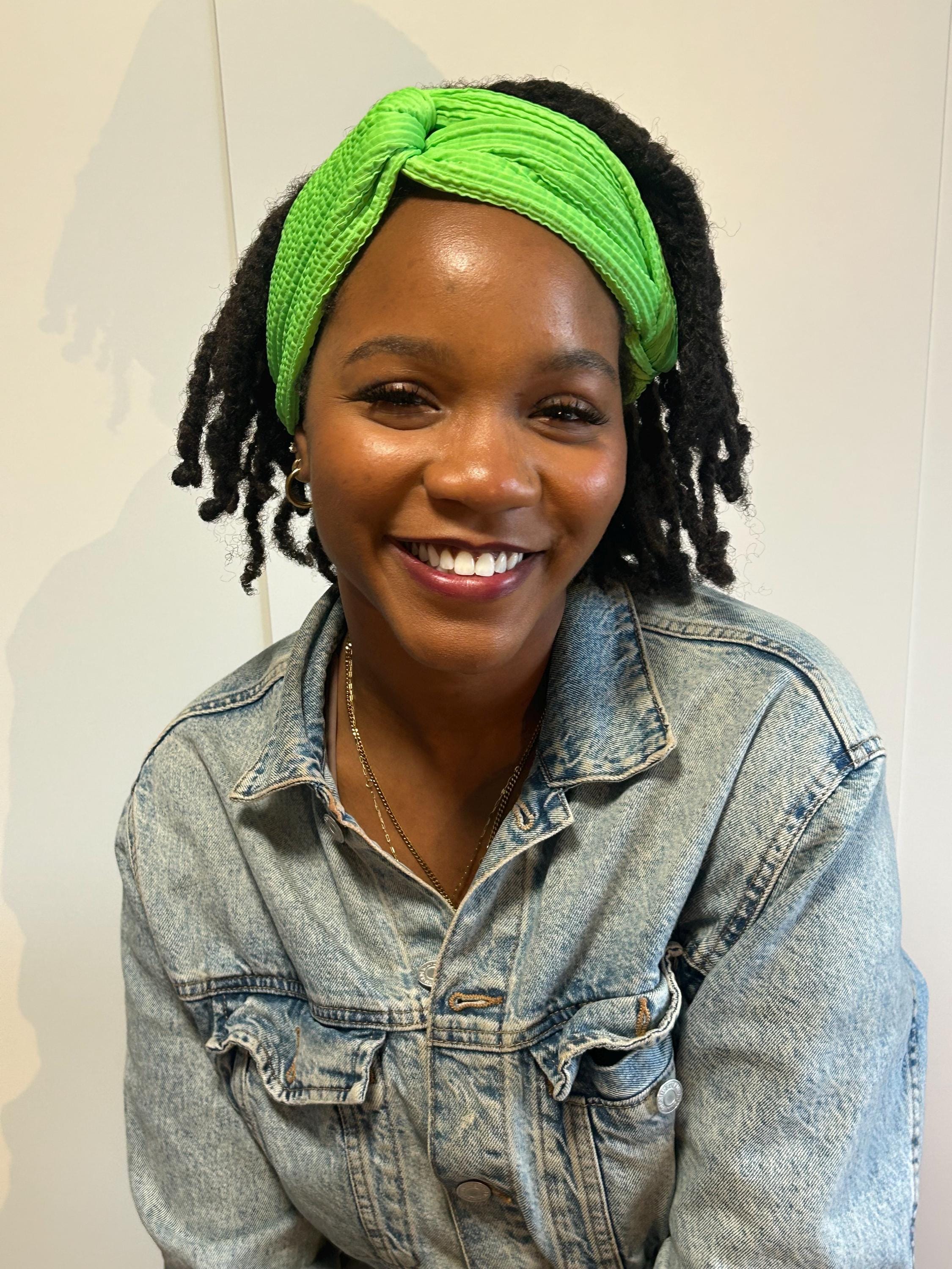 Knotted Turban Headband: Wide Twist, Pretty Polly Green, Active Wear