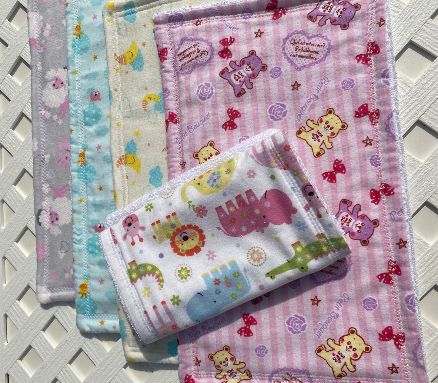 Handmade Cotton Baby Burp Cloth: Soft & Absorbent, Set of 2 at special!