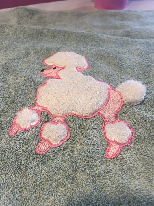 Poodle Baby Bath Towel: Soft Cotton, Quick Dry, Teal (30x56 in)