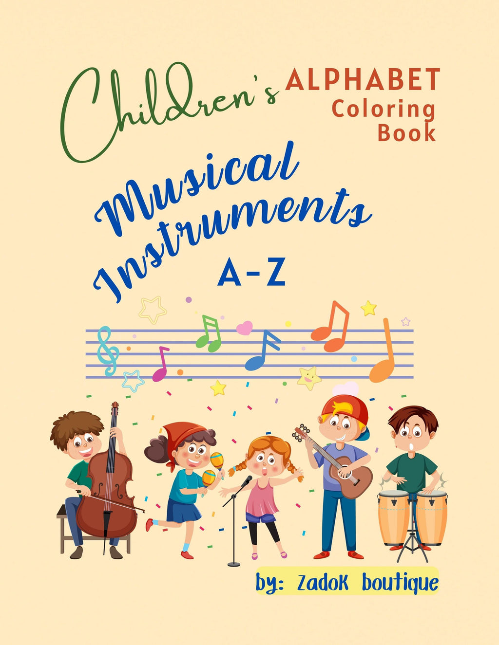 Musical Instruments Coloring Pages A-Z: Children's Education (PDF)