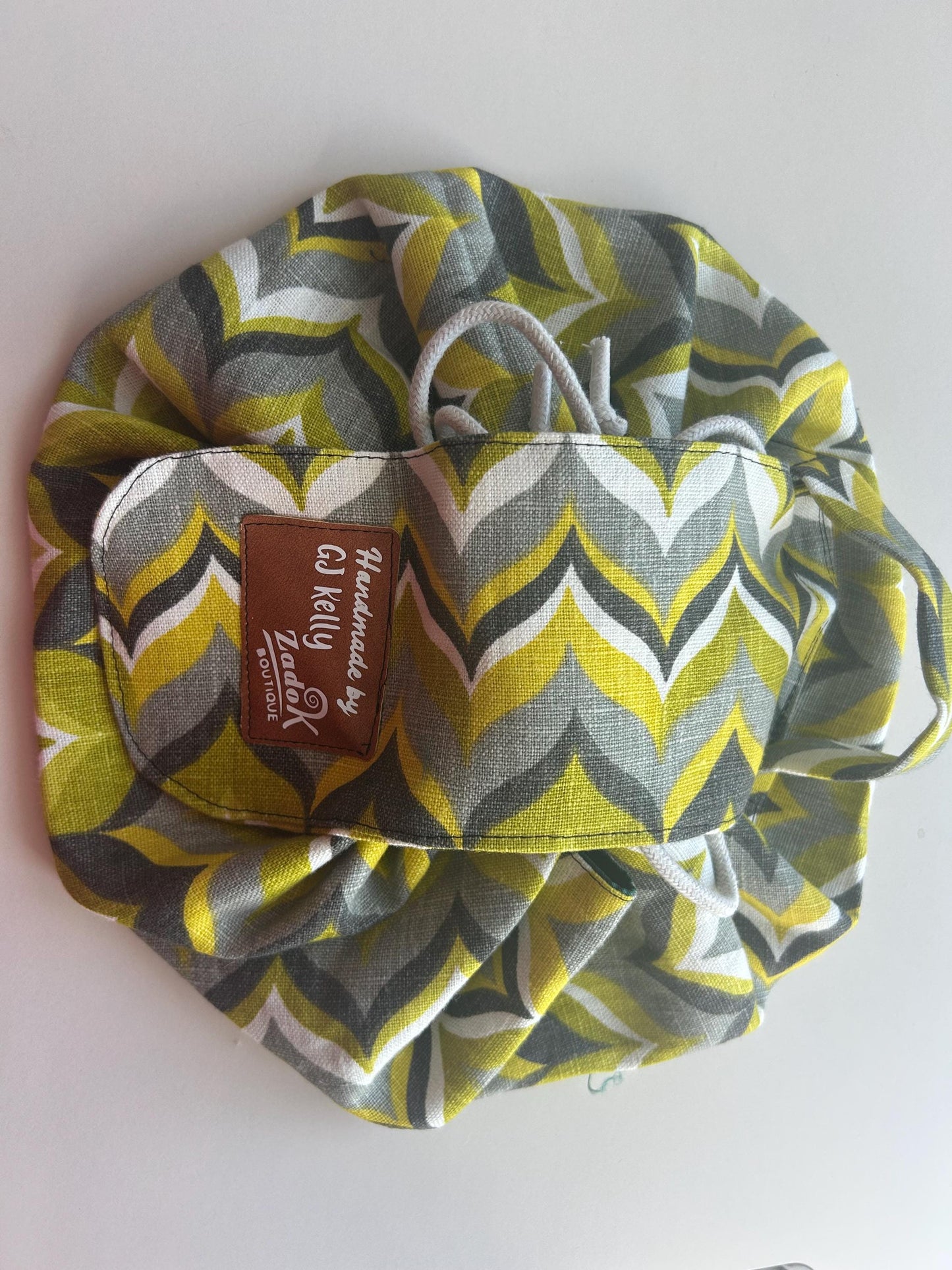 Handmade Drawstring Makeup Bag: Open-Flat Cosmetic Organizer, Jonathan Adler Design
