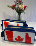 Denim Boxy Toiletry Bag - Distressed Canadian Flag