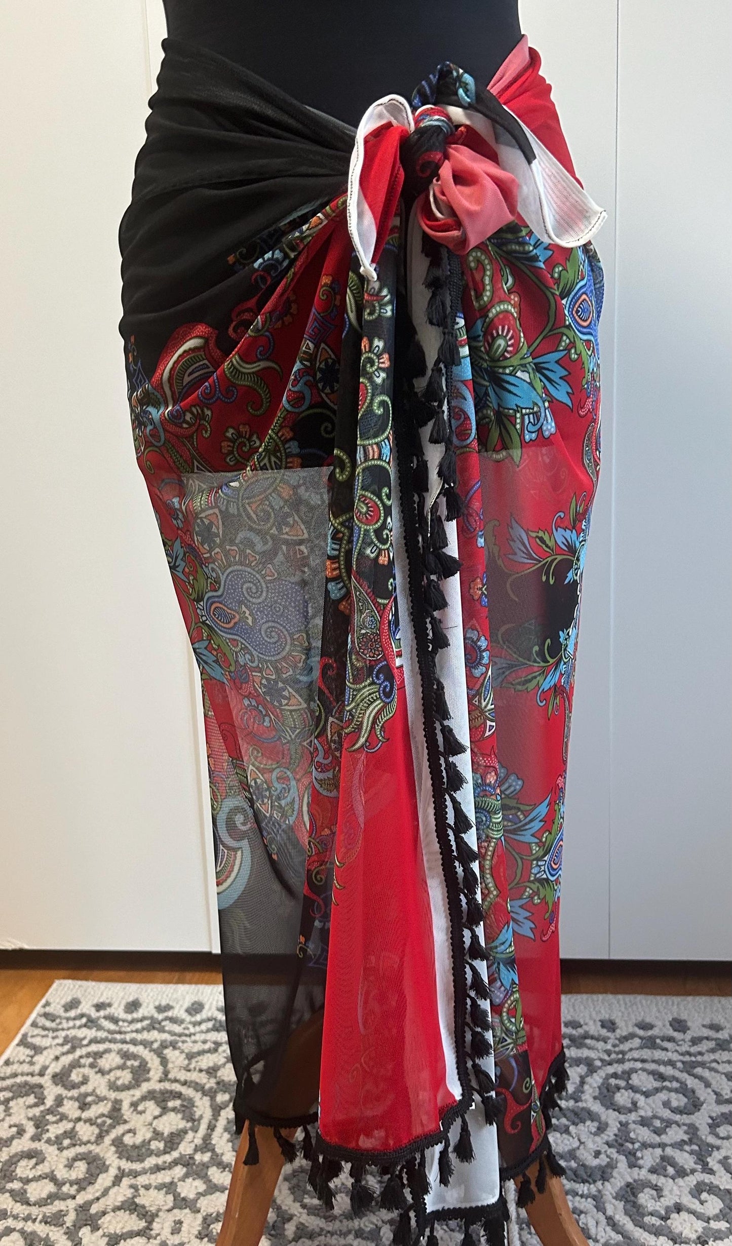 Floral Sarong Beach Wrap: Lightweight Swimsuit Cover-Up