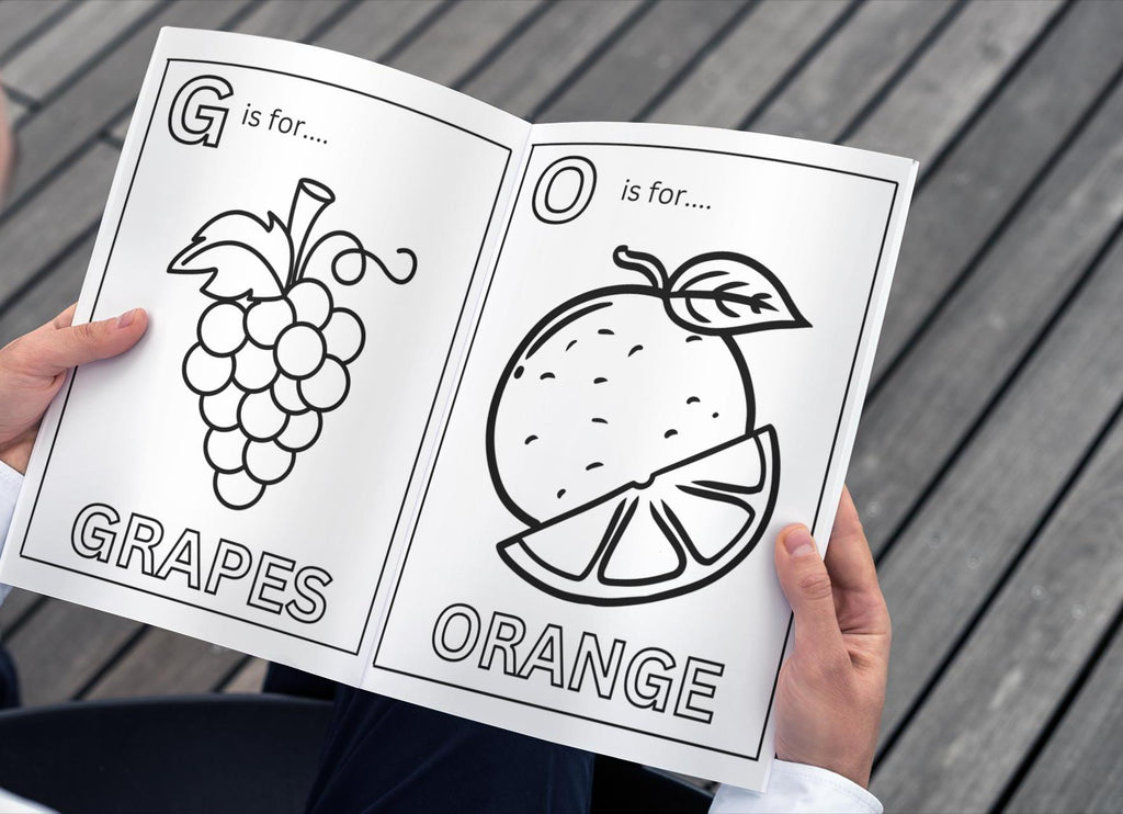 Fruit A-Z Coloring Pages for Kids: Homeschool & Preschool (PDF Download)
