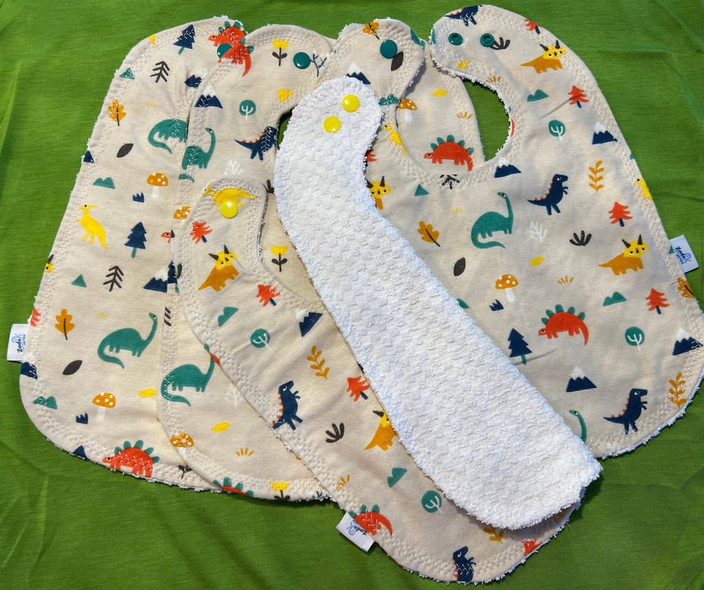 Baby Bib (0-3 Years) - Cotton Flannel (12.5x8.5 inch) - Handmade in Canada