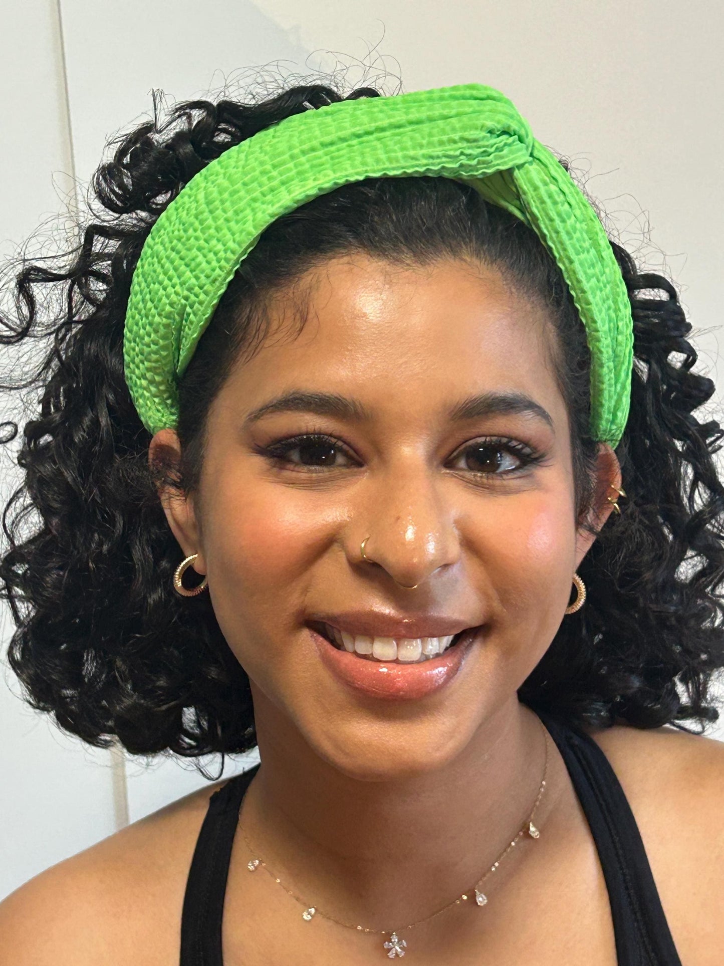 Knotted Turban Headband: Wide Twist, Pretty Polly Green, Active Wear