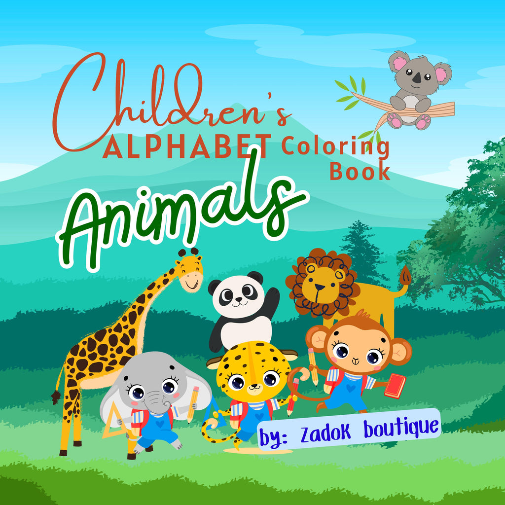 Animals A-Z Coloring Pages: Kids Alphabet, Homeschool (PDF Download)