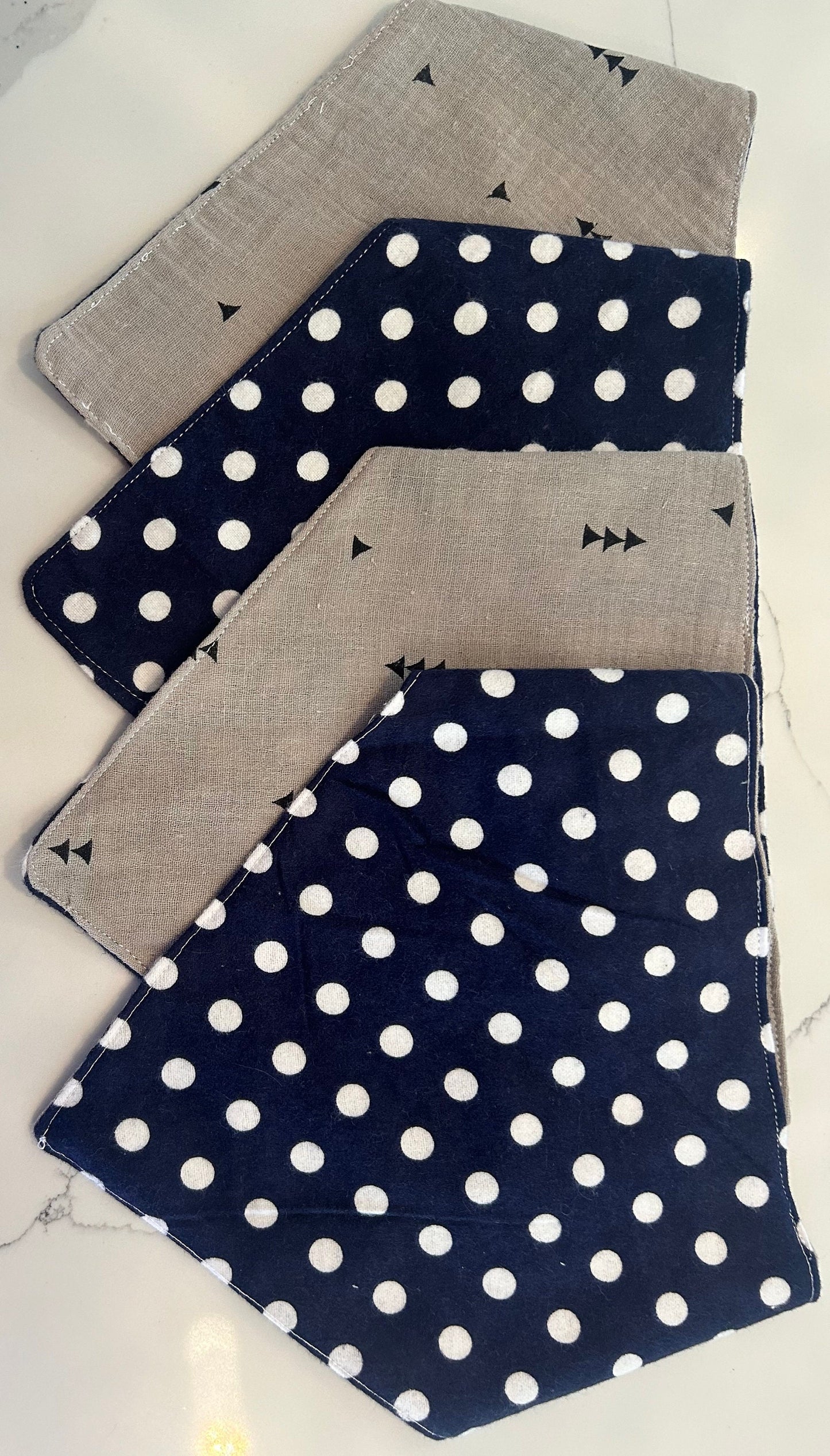 Reversible Bandana Baby Bib: (0-3 Years) - Soft Cotton