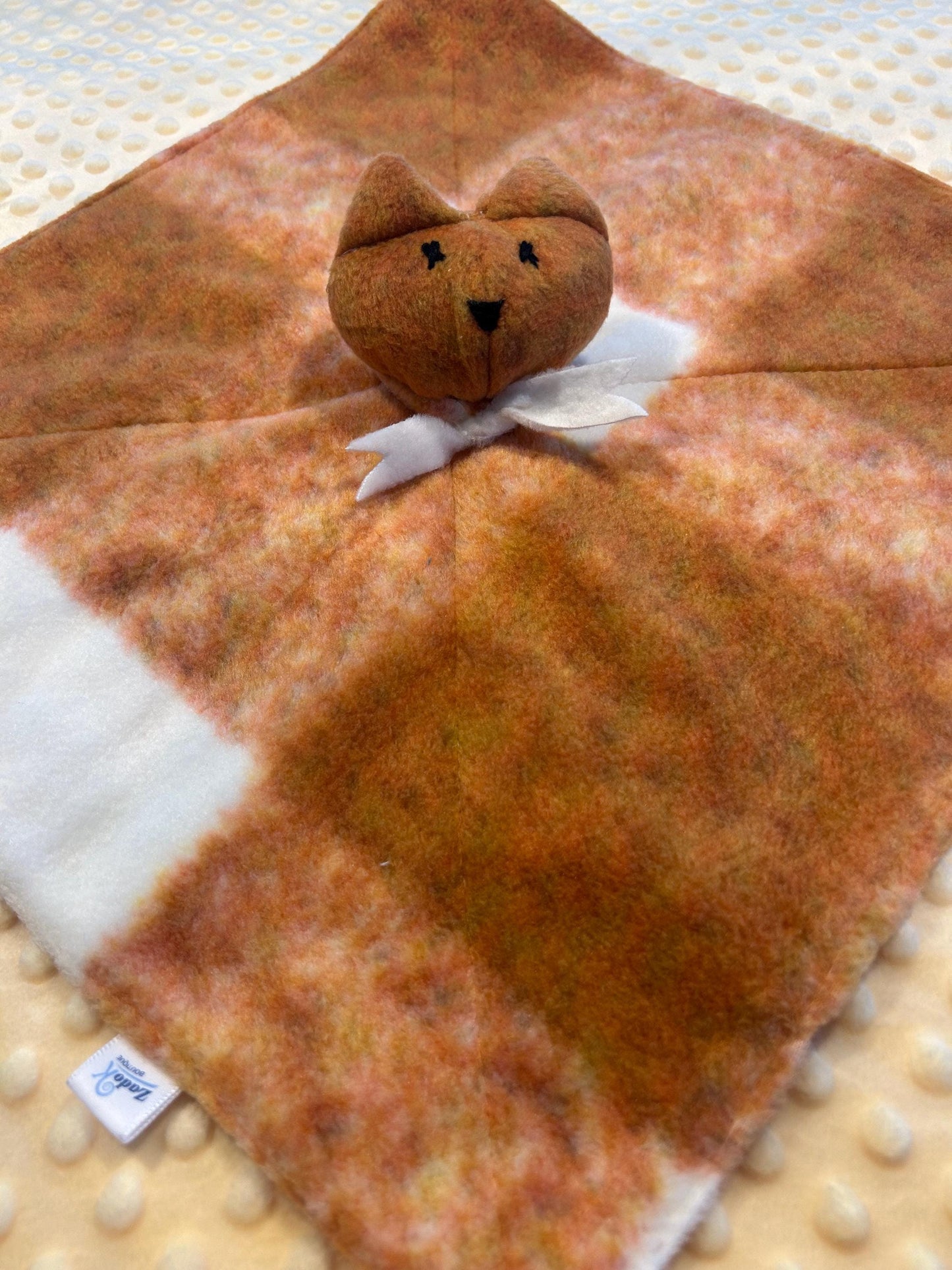 Foxy Lovey Blanket: Soft Plush Baby Comforter - Handmade in Canada