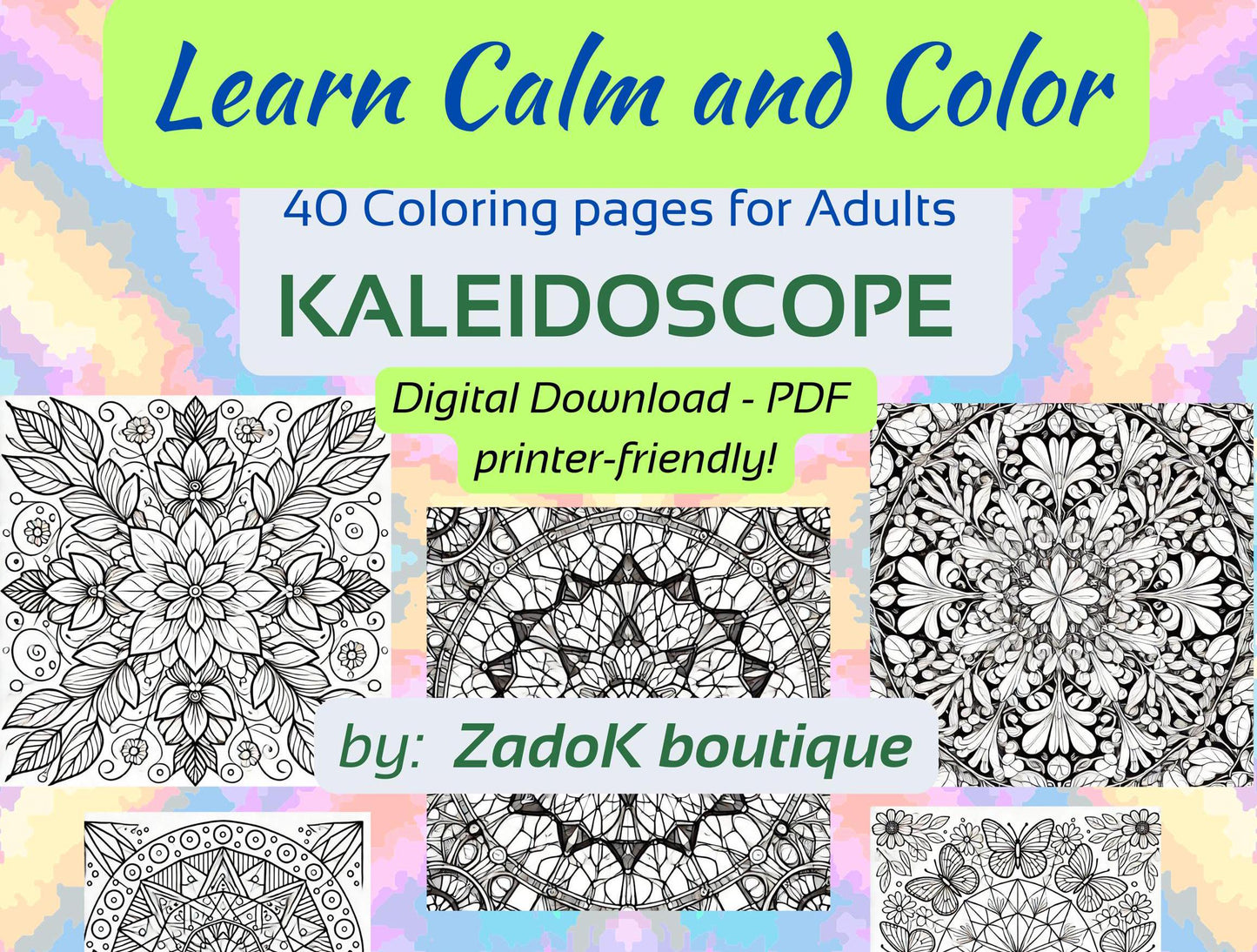 Kaleidoscope Coloring Pages for Adults: 40 Printable Designs (PDF Download)